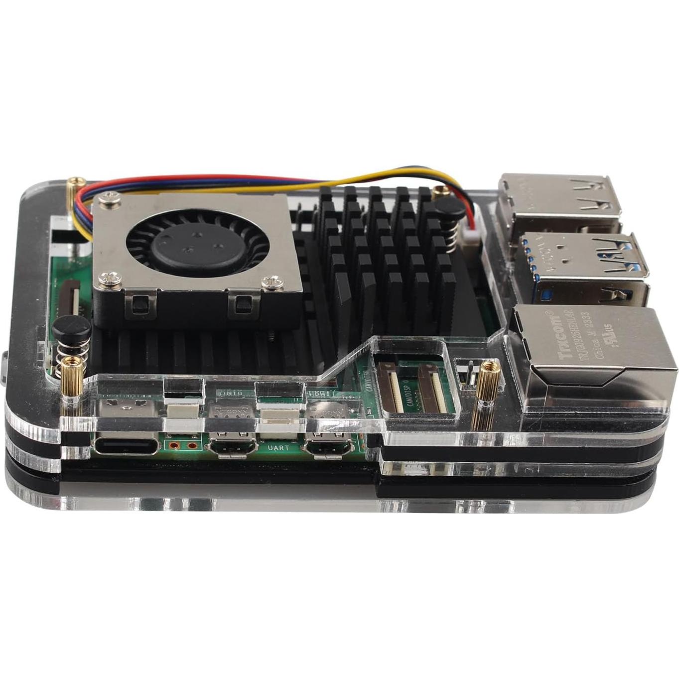 Caja Acrílica 5 Capas Genérico con Ventilador para Raspberry Pi 5