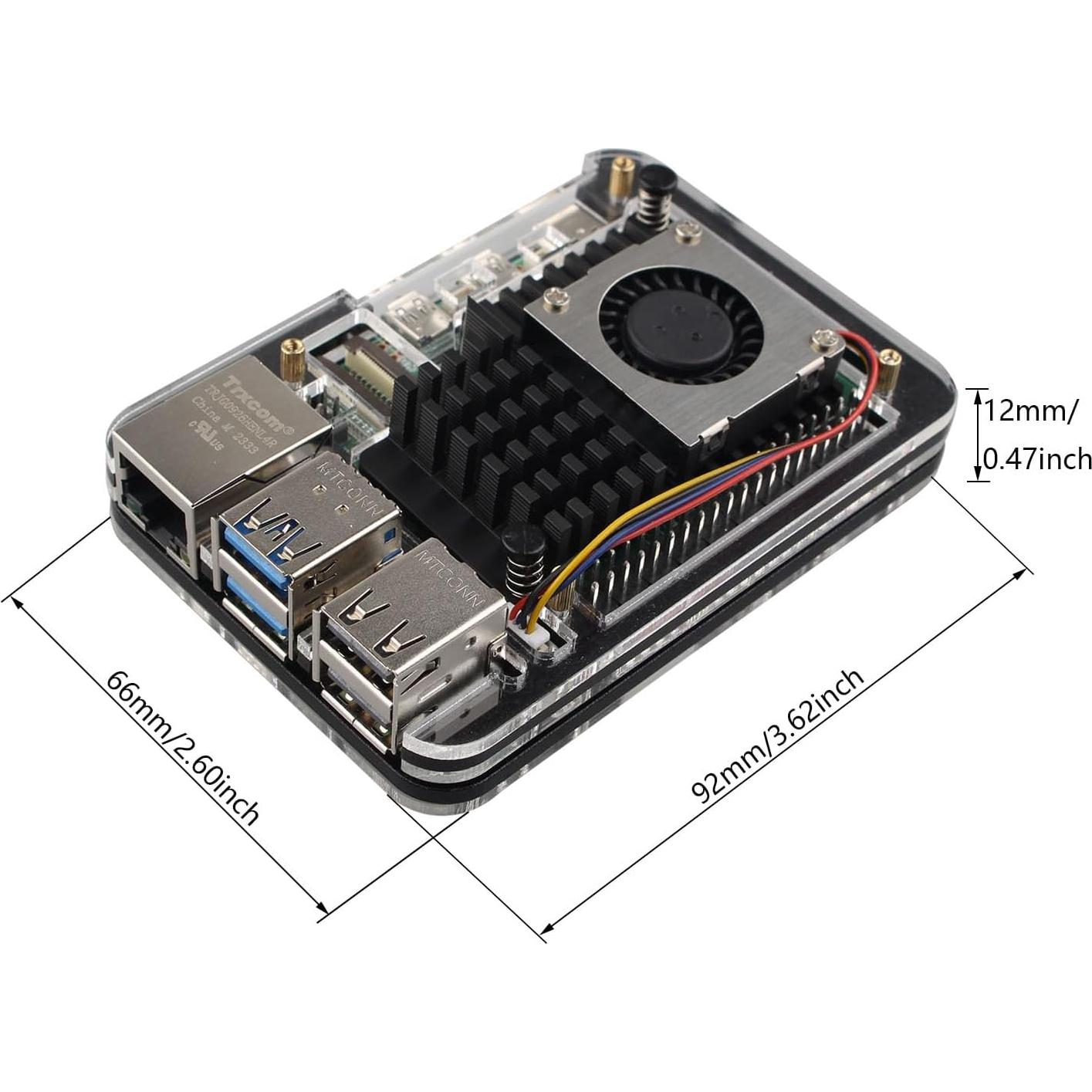 Caja Acrílica 5 Capas Genérico con Ventilador para Raspberry Pi 5