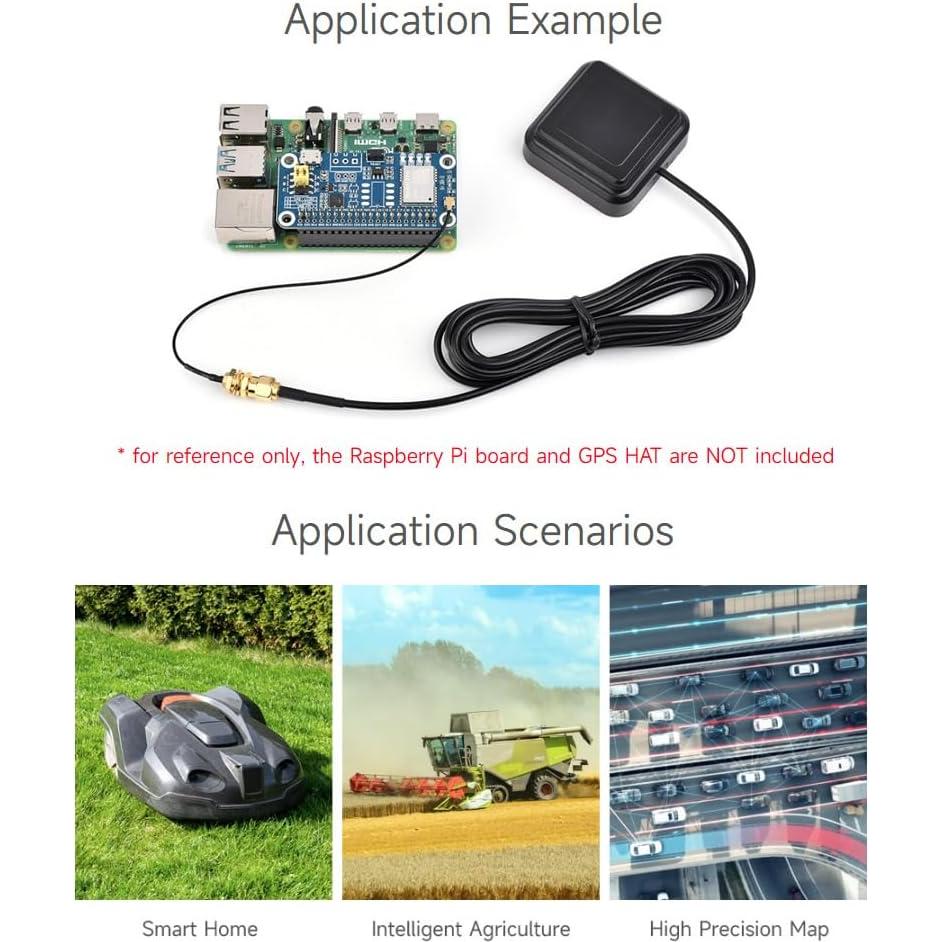 Antena GNSS Doble Frecuencia Waveshare L1+L5 SMA-J 99.7g