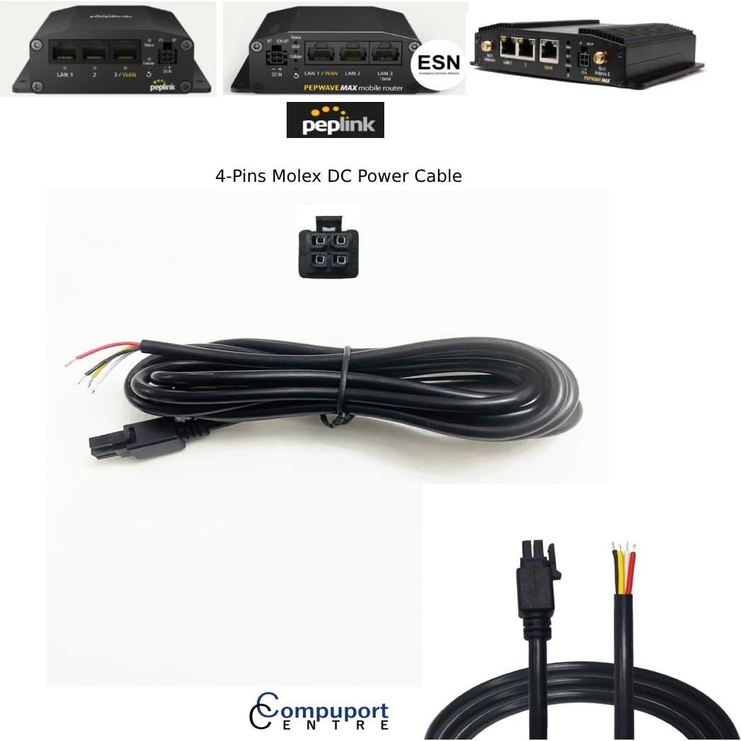 Cable de Alimentación DC Molex 4 Pines CompuPort 1.52m