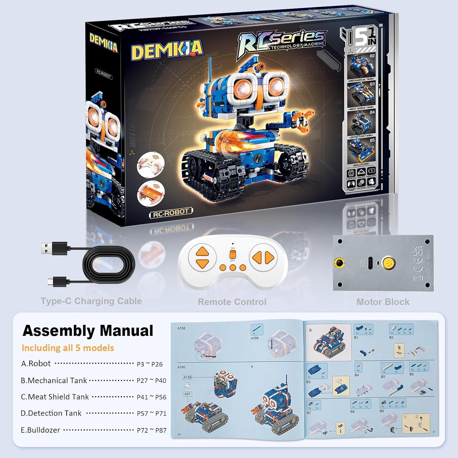 Kit de Robot STEM 5 en 1 Demkia 560 Piezas Control Remoto