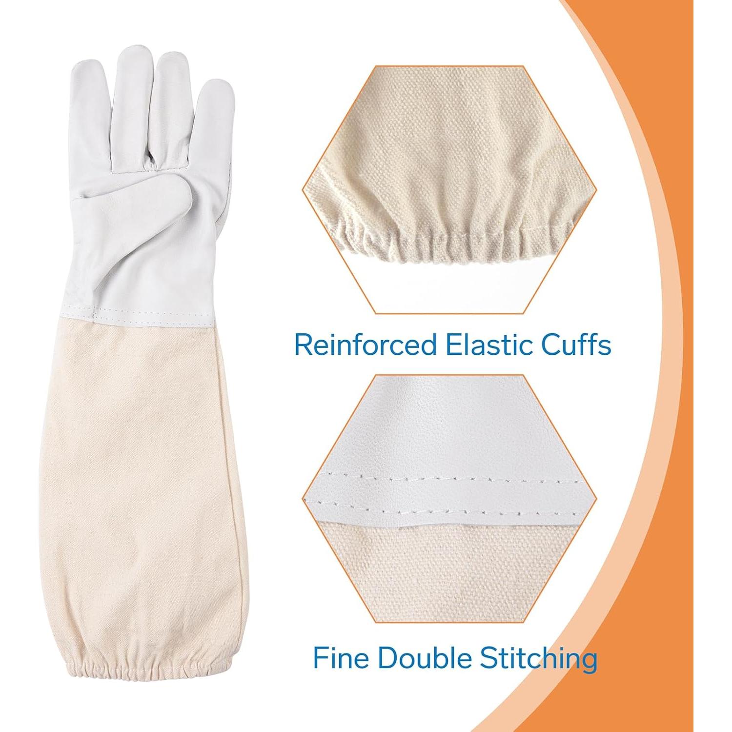 Guantes de Apicultura ZMHBKPS - 2 Pares Unisex - X-Large