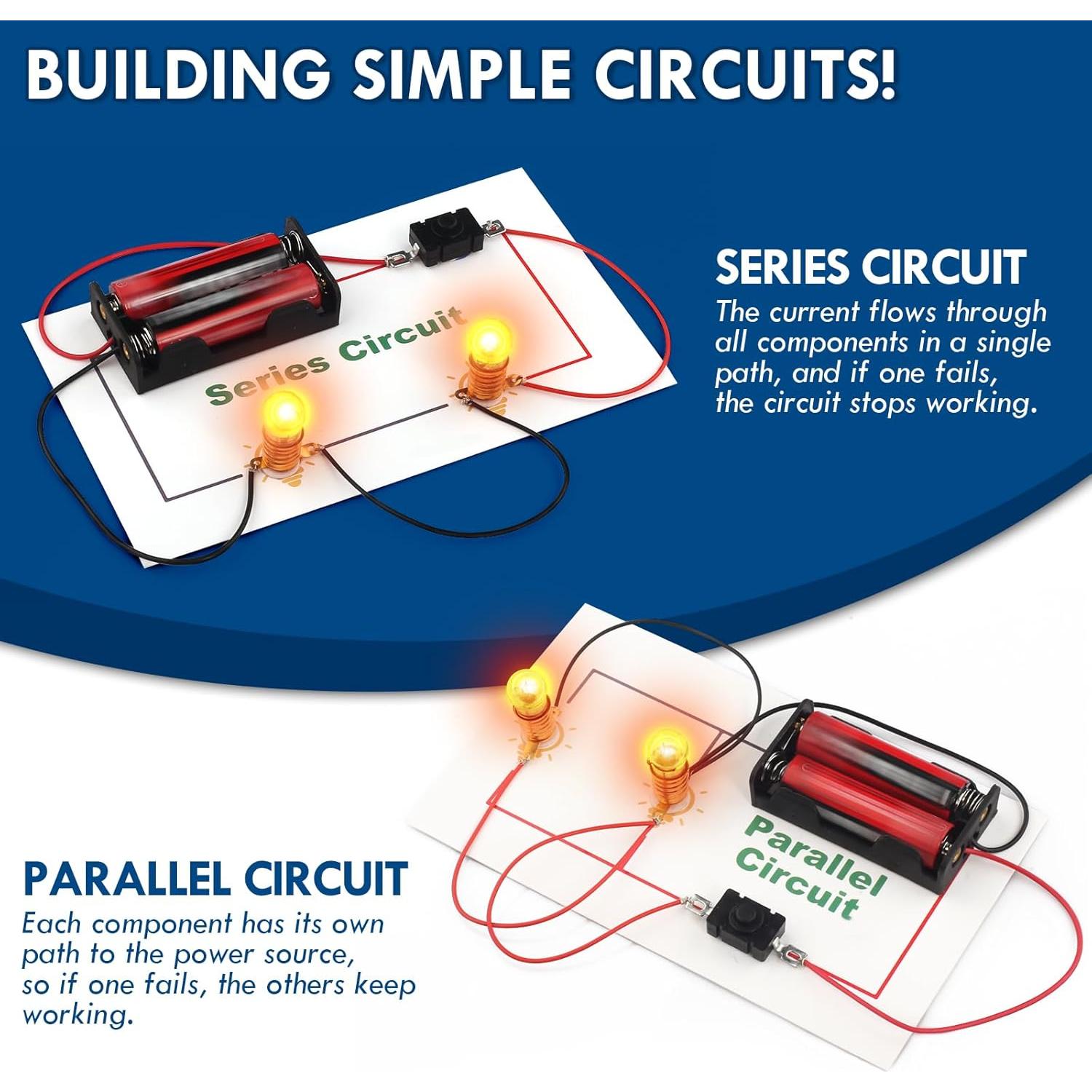 Kit de Circuito Eléctrico GadgetGlee para Niños 8 Experimentos