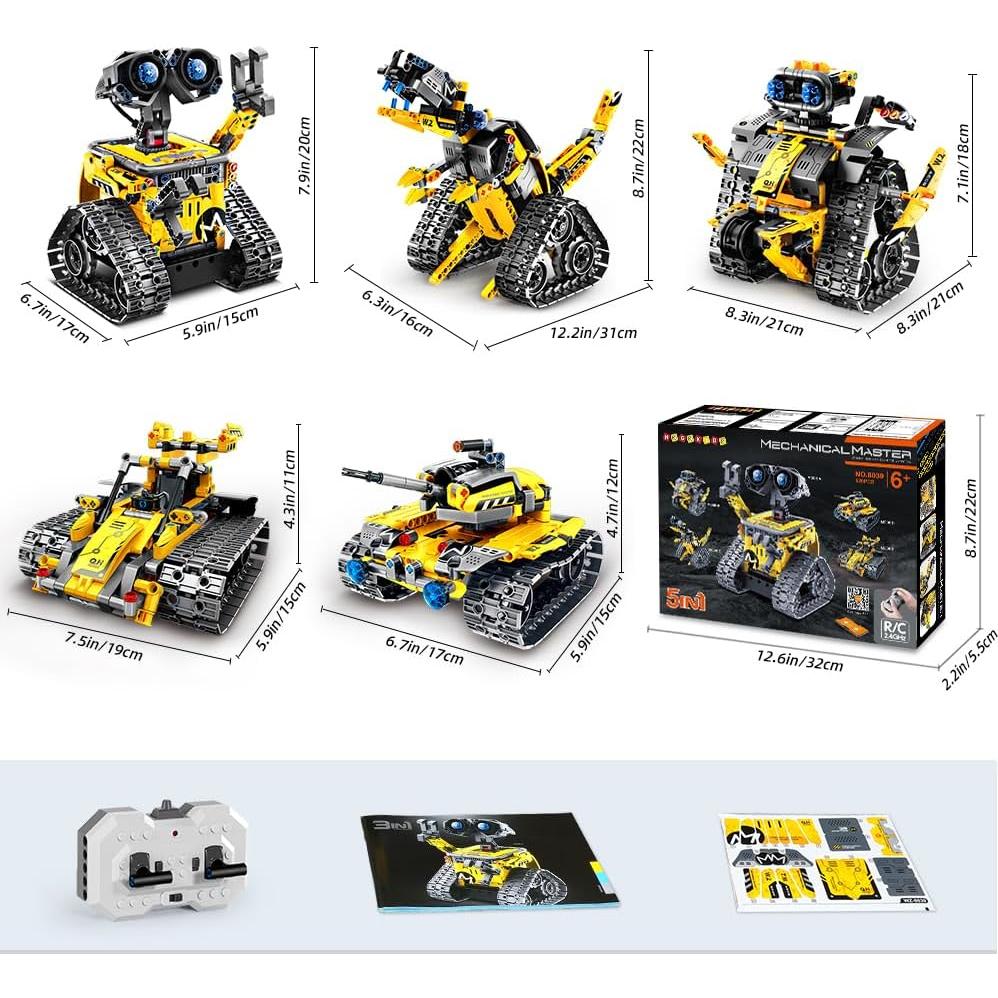 HOGOKIDS Juguetes de Construcción Robots 5 en 1 Control Remoto