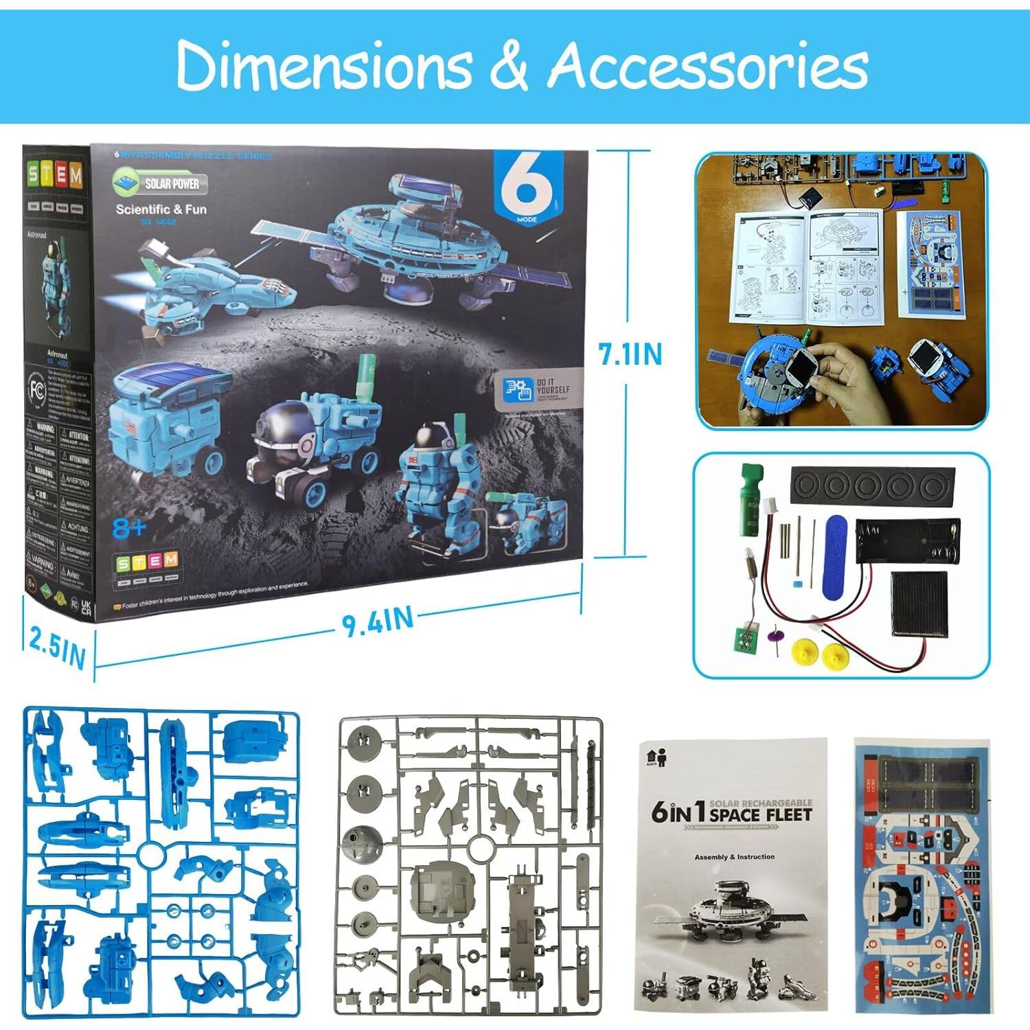 Kit Robot Solar 6-en-1 ColorDream para Niños 8-12 Años