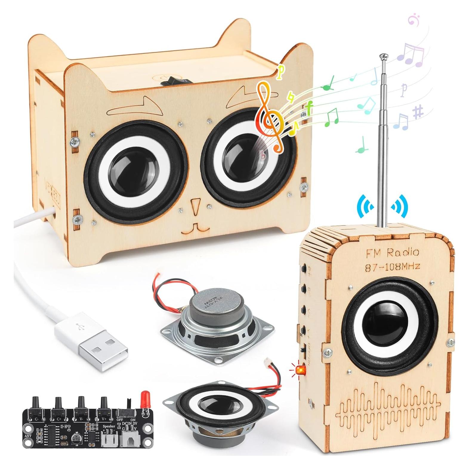 Kit de Ciencia Poraxy para Niños 8-12 Años - Altavoz Bluetooth y Radio FM