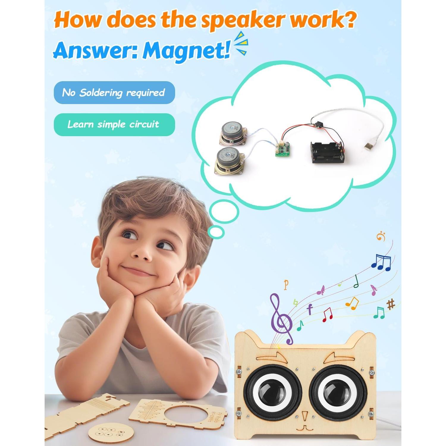 Kit de Ciencia Poraxy para Niños 8-12 Años - Altavoz Bluetooth y Radio FM