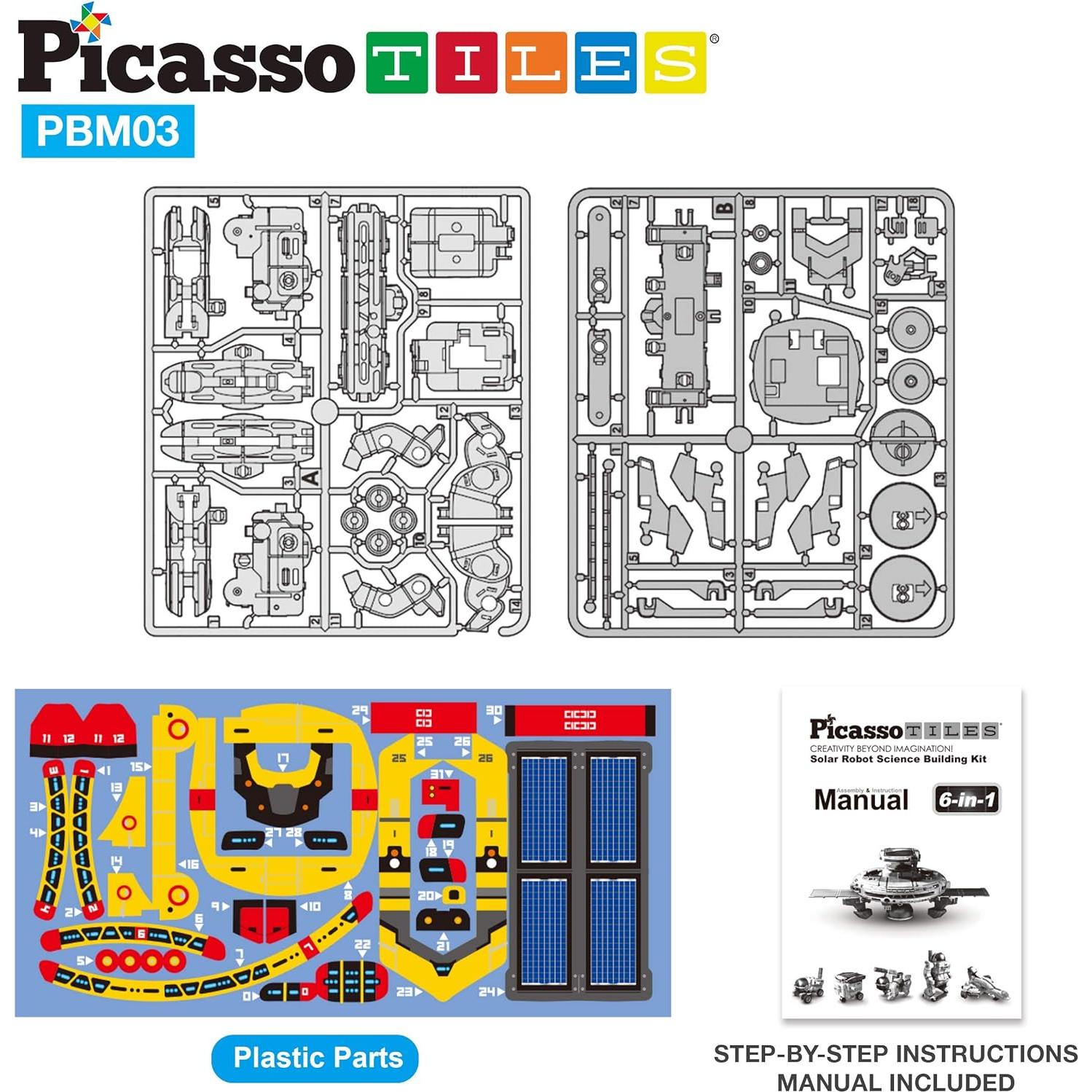 Robot Solar Educativo 6-en-1 PicassoTiles para Niños 8+