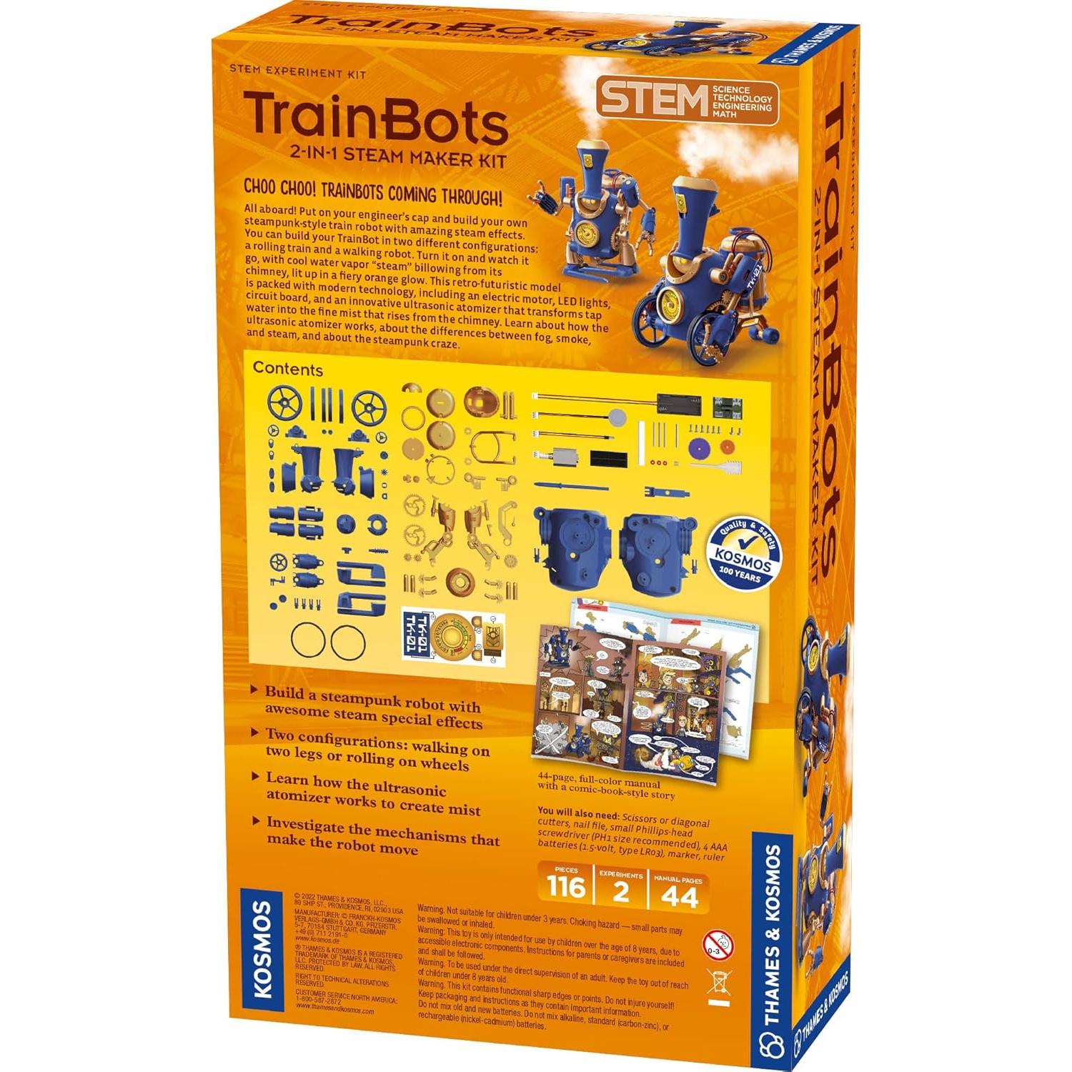Kit de Fabricación STEAM Thames & Kosmos TrainBots 2 en 1