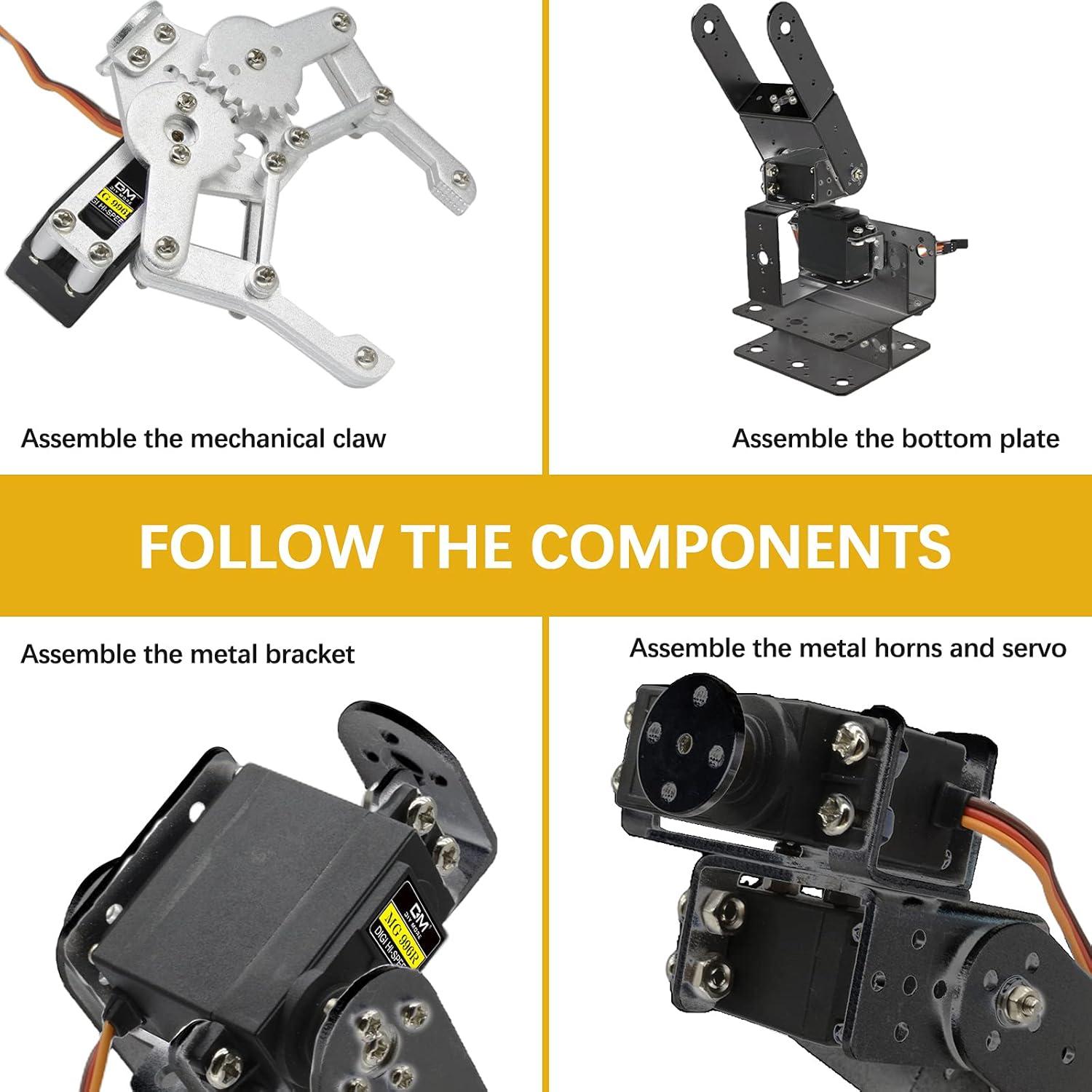 Kit Brazo Robótico Aluminio diymore ROT3U 6DOF con Servos