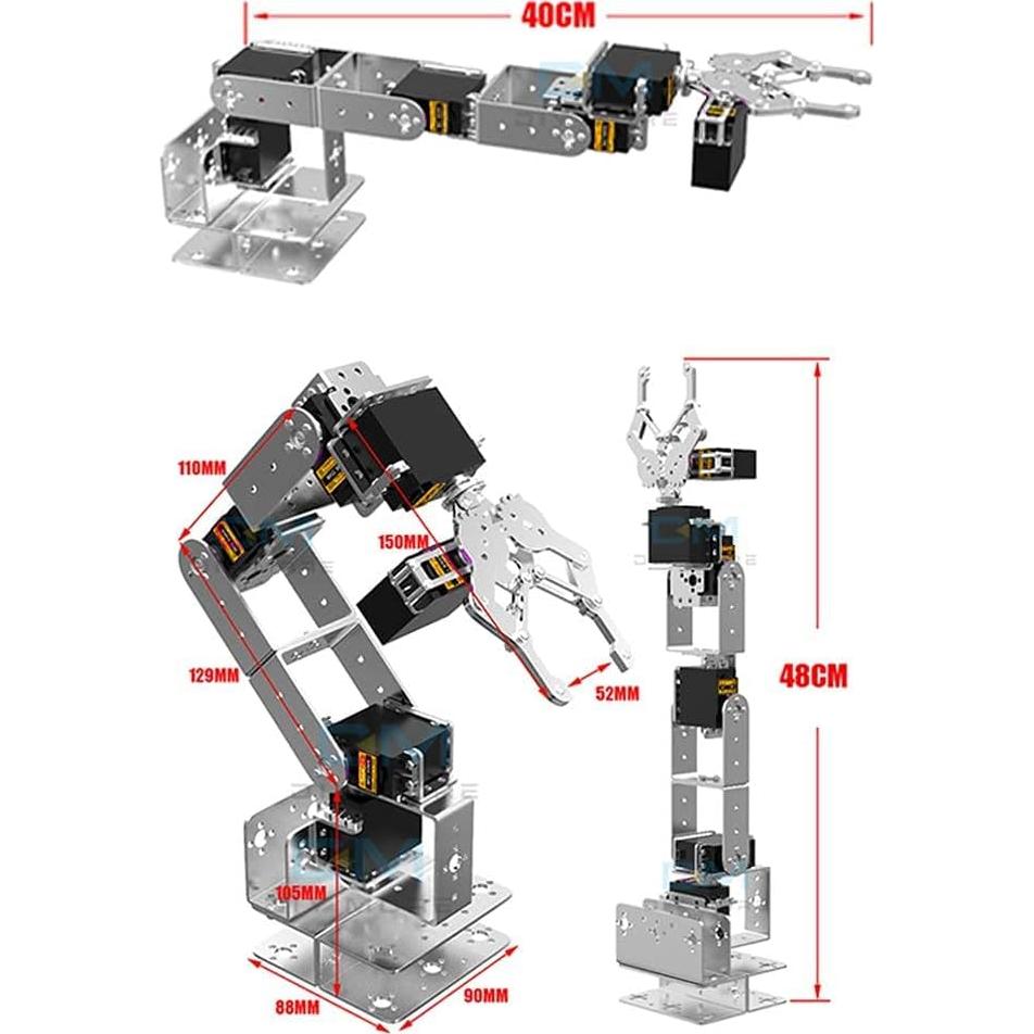 Kit Brazo Robótico Aluminio diymore ROT3U 6DOF con Servos