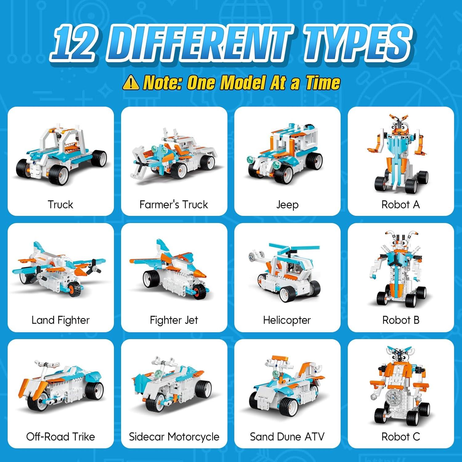 Kit de Construcción de Robots STEM AnySun 12 en 1 para Niños