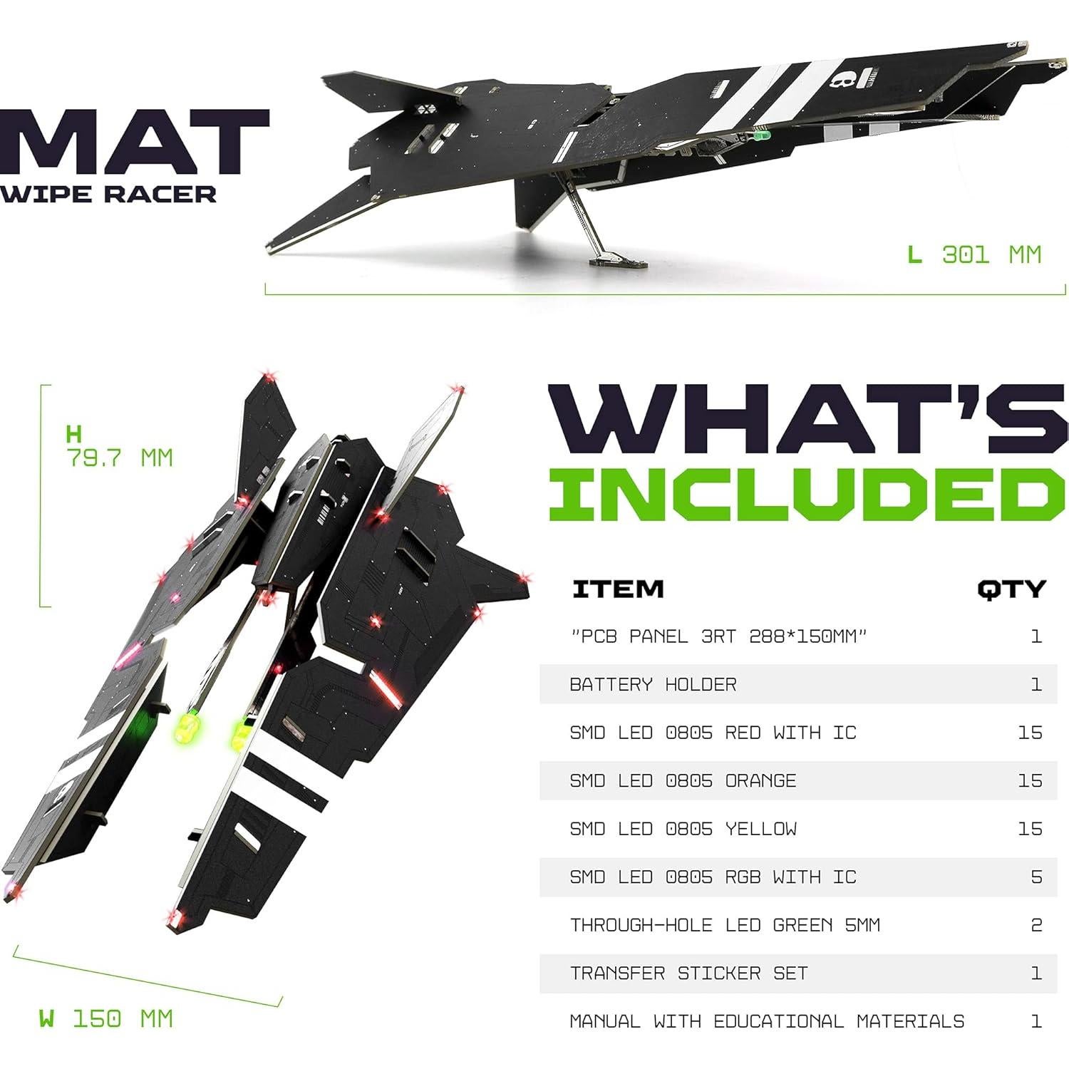 Kit de Construcción de Robots Geeek Club Wipe Racer 445g