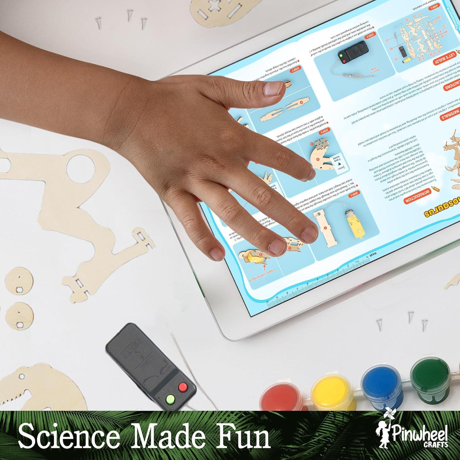 Kit de Dinosaurio Robótico Pinwheel Crafts para Niños 5-12 Años