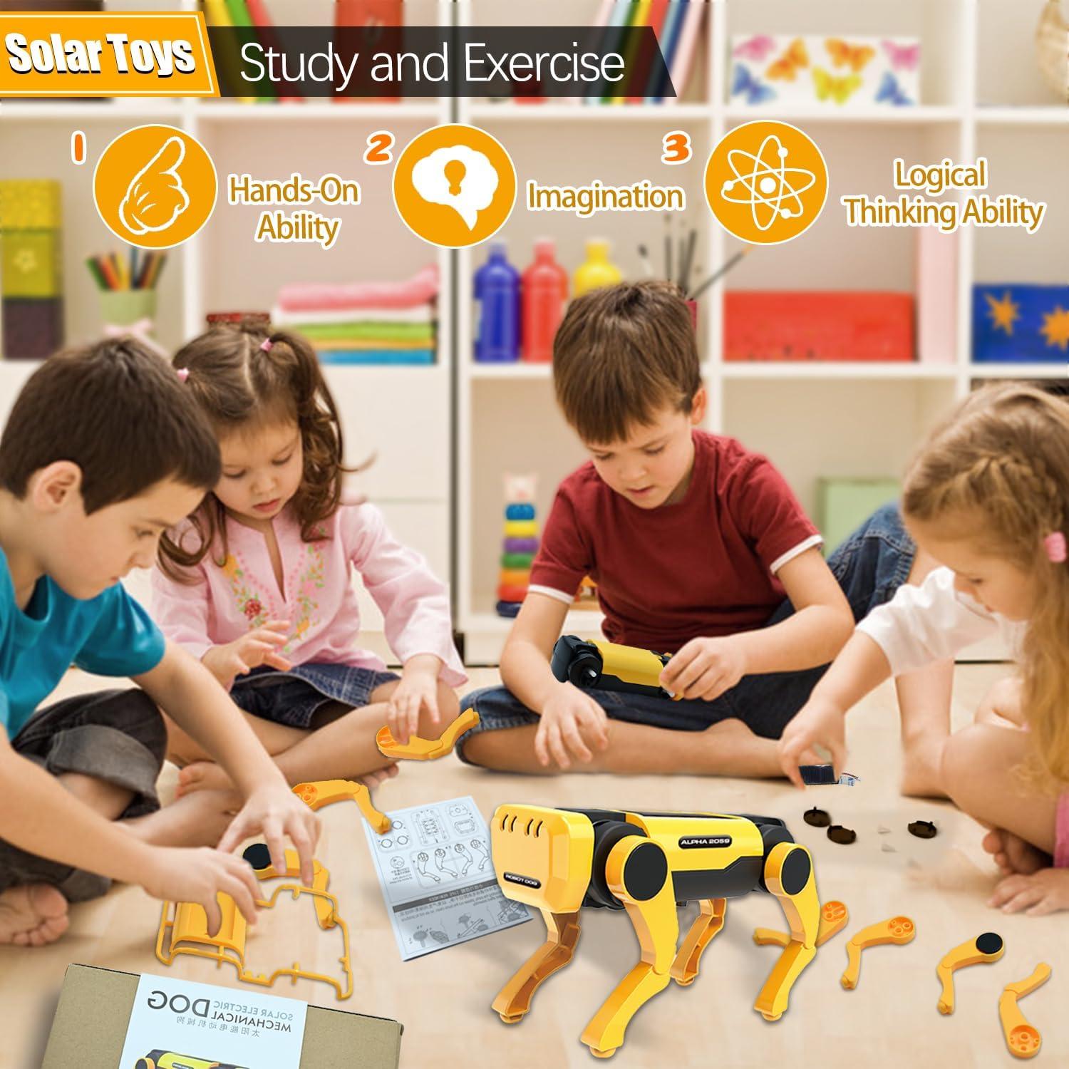 Robot Dog Toys - Solar Robot Toys for Kids,Science Educational Toys Science Kits Robotics Kit,DIY Learning Educational Robot Kit Birthday Gift for Kids Boys Girls