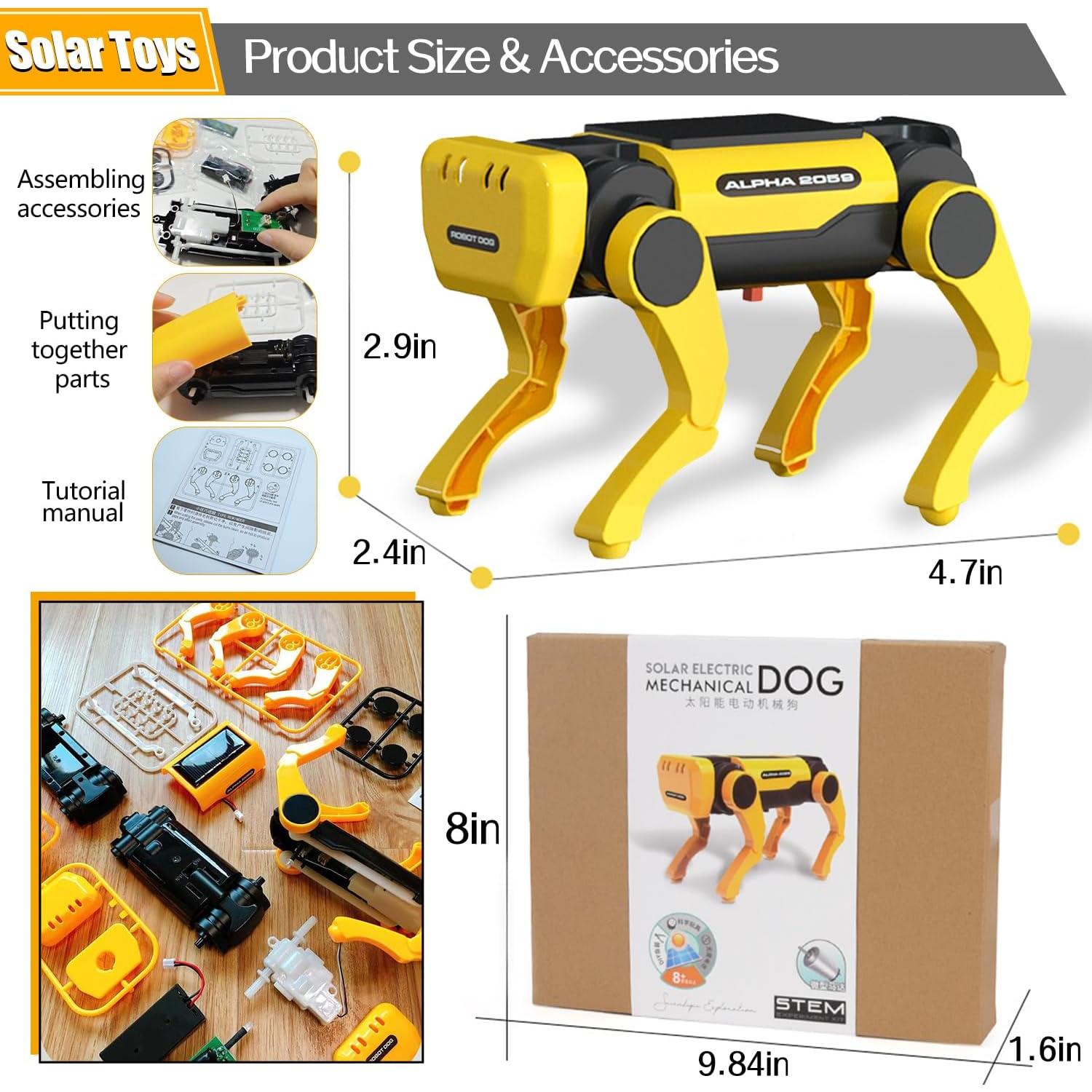 Robot Dog Toys - Solar Robot Toys for Kids,Science Educational Toys Science Kits Robotics Kit,DIY Learning Educational Robot Kit Birthday Gift for Kids Boys Girls