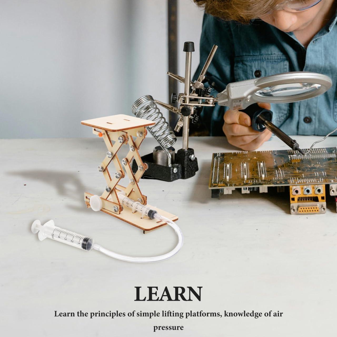 Juguete Científico Toyvian Elevador Hidráulico Madera 22x12cm