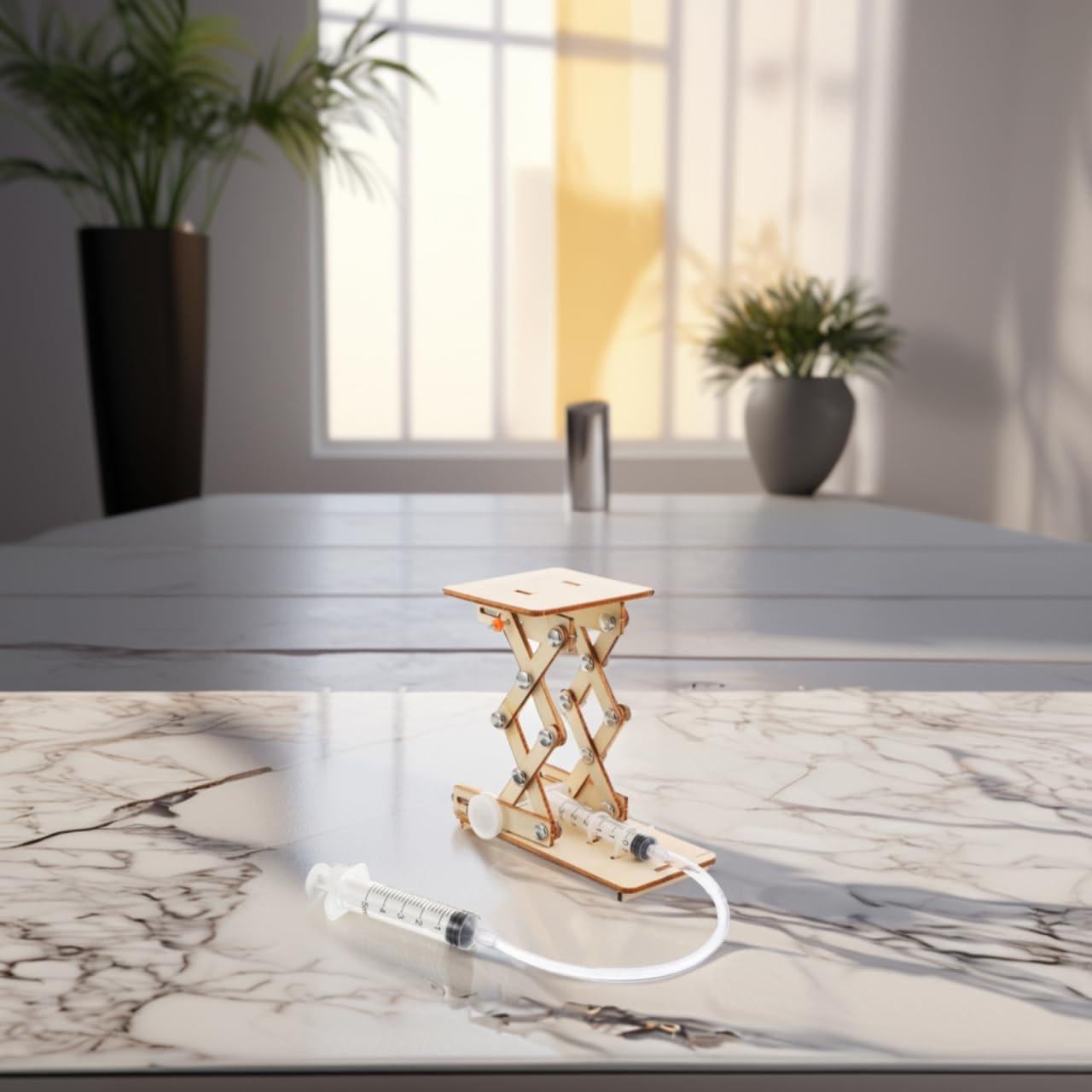 Juguete Científico Toyvian Elevador Hidráulico Madera 22x12cm