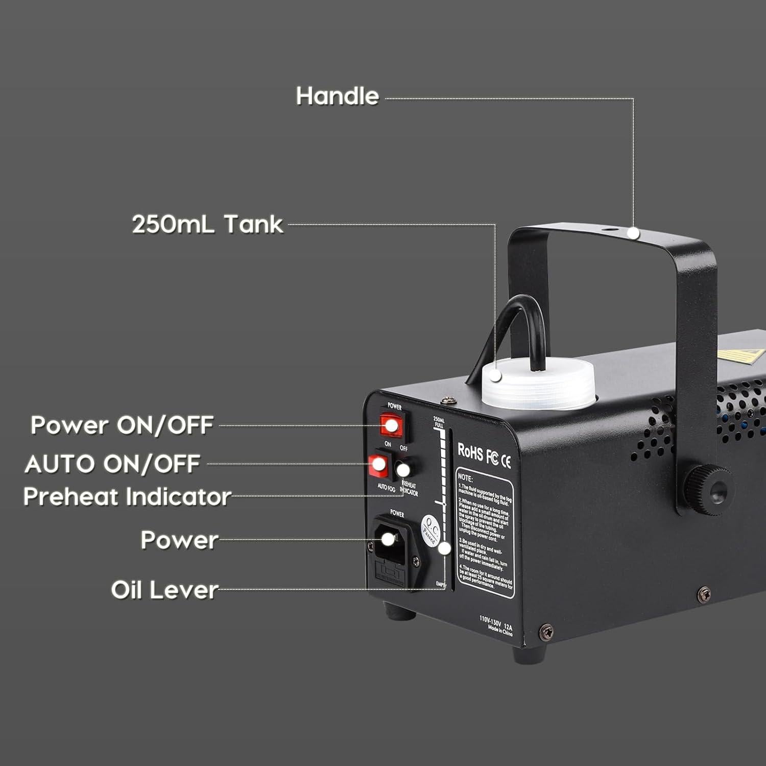Máquina de Niebla LURT 500W Control Remoto 2000CFM