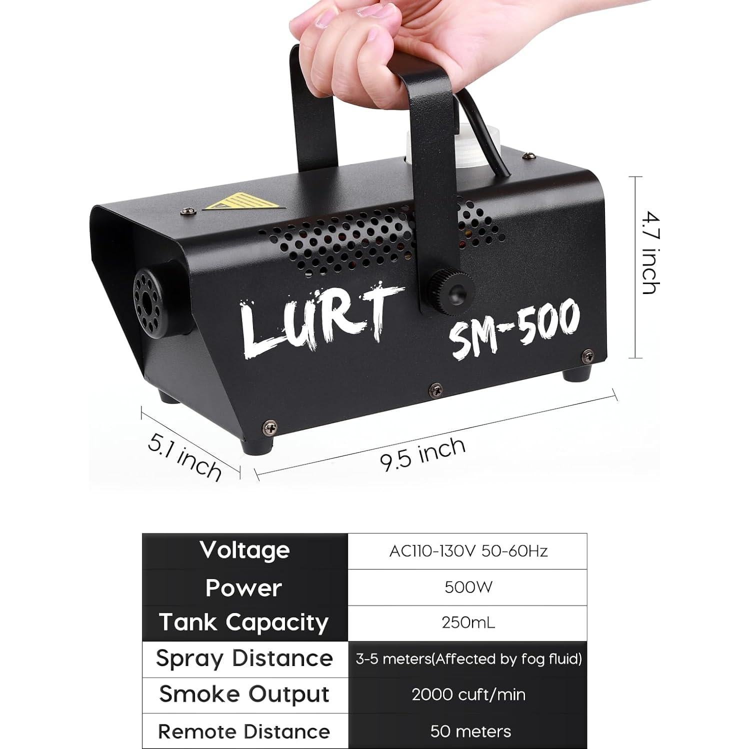 Máquina de Niebla LURT 500W Control Remoto 2000CFM