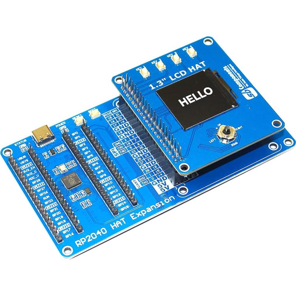 Placa de Expansión RP2040 para Raspberry Pi HAT y Pico HAT