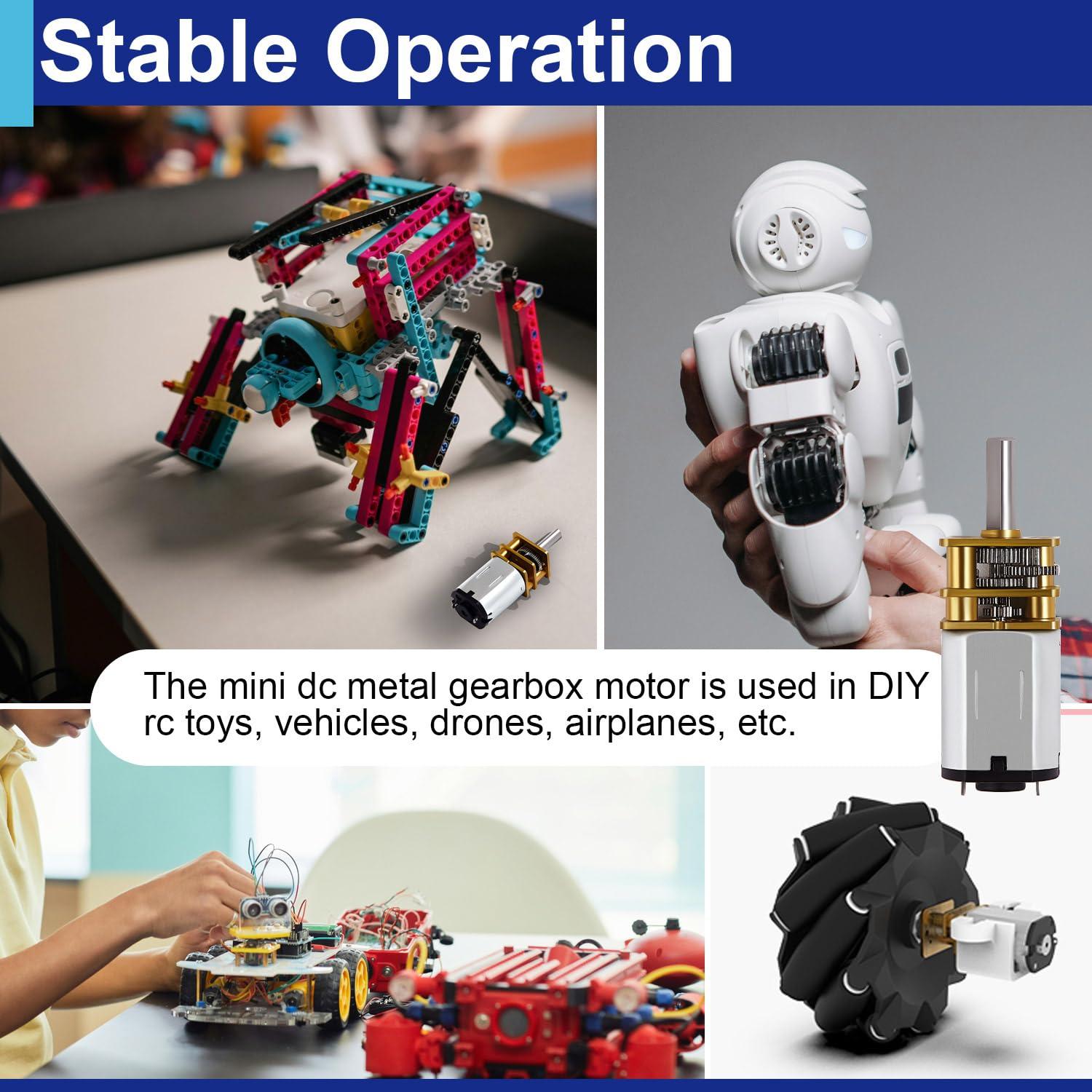 3 Pcs Motor de Reducción N20 DC 3V-6V Usdrwam para RC