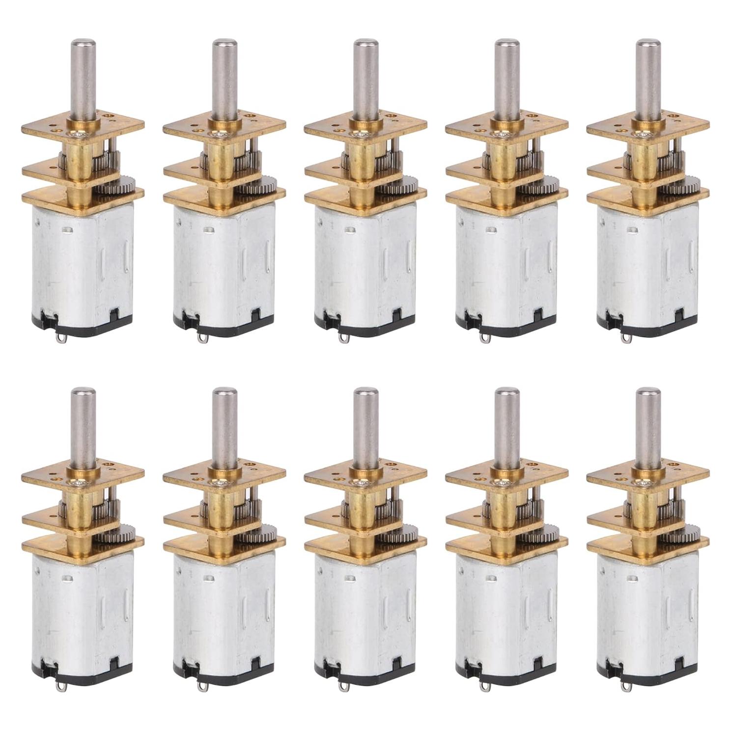 Motor Reductor de Velocidad 12mm DC 6V 1000RPM Metálico - Juego de 10