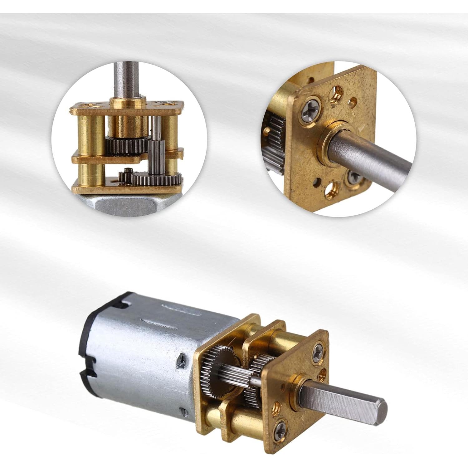 Motor Reductor de Velocidad 12mm DC 6V 1000RPM Metálico - Juego de 10