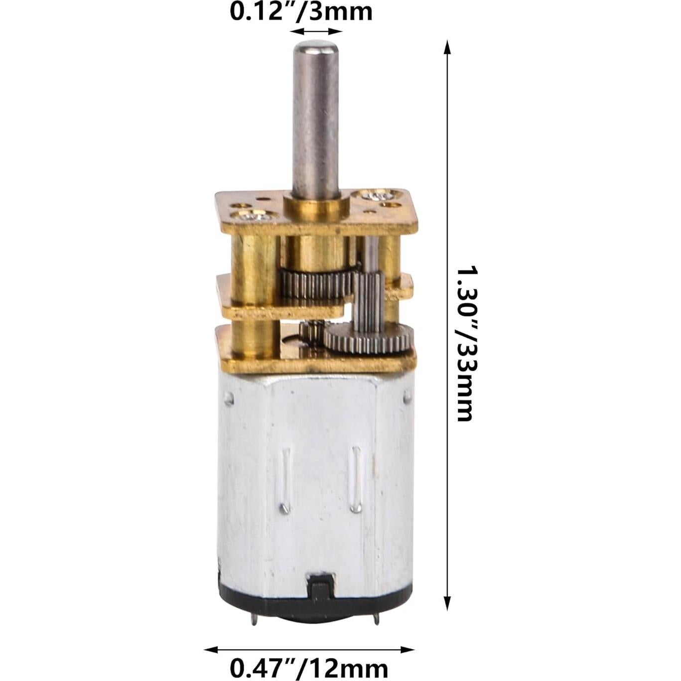 Motor Reductor de Velocidad 12mm DC 6V 1000RPM Metálico - Juego de 10