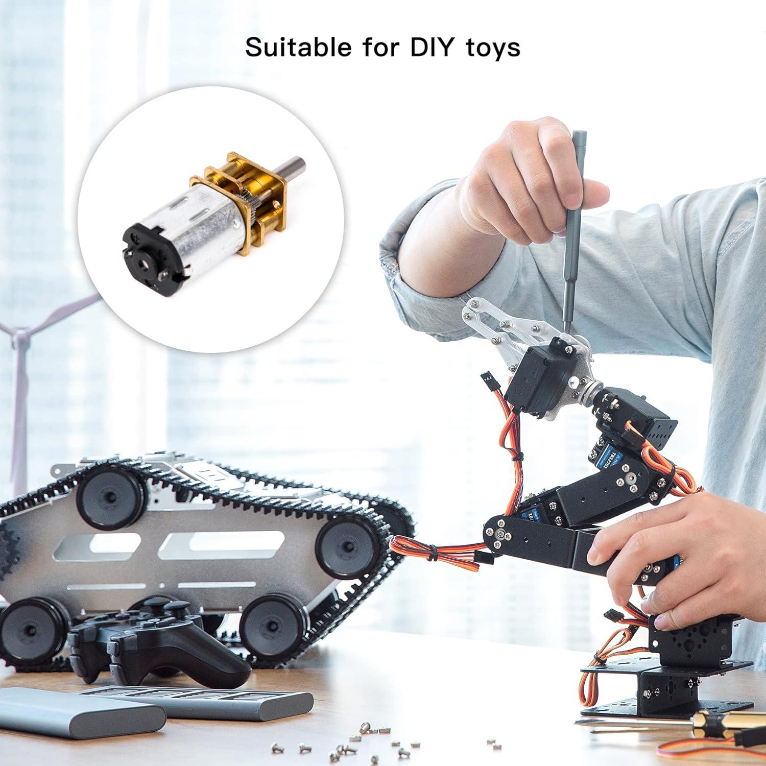 Motor Reductor de Velocidad 12mm DC 6V 1000RPM Metálico - Juego de 10