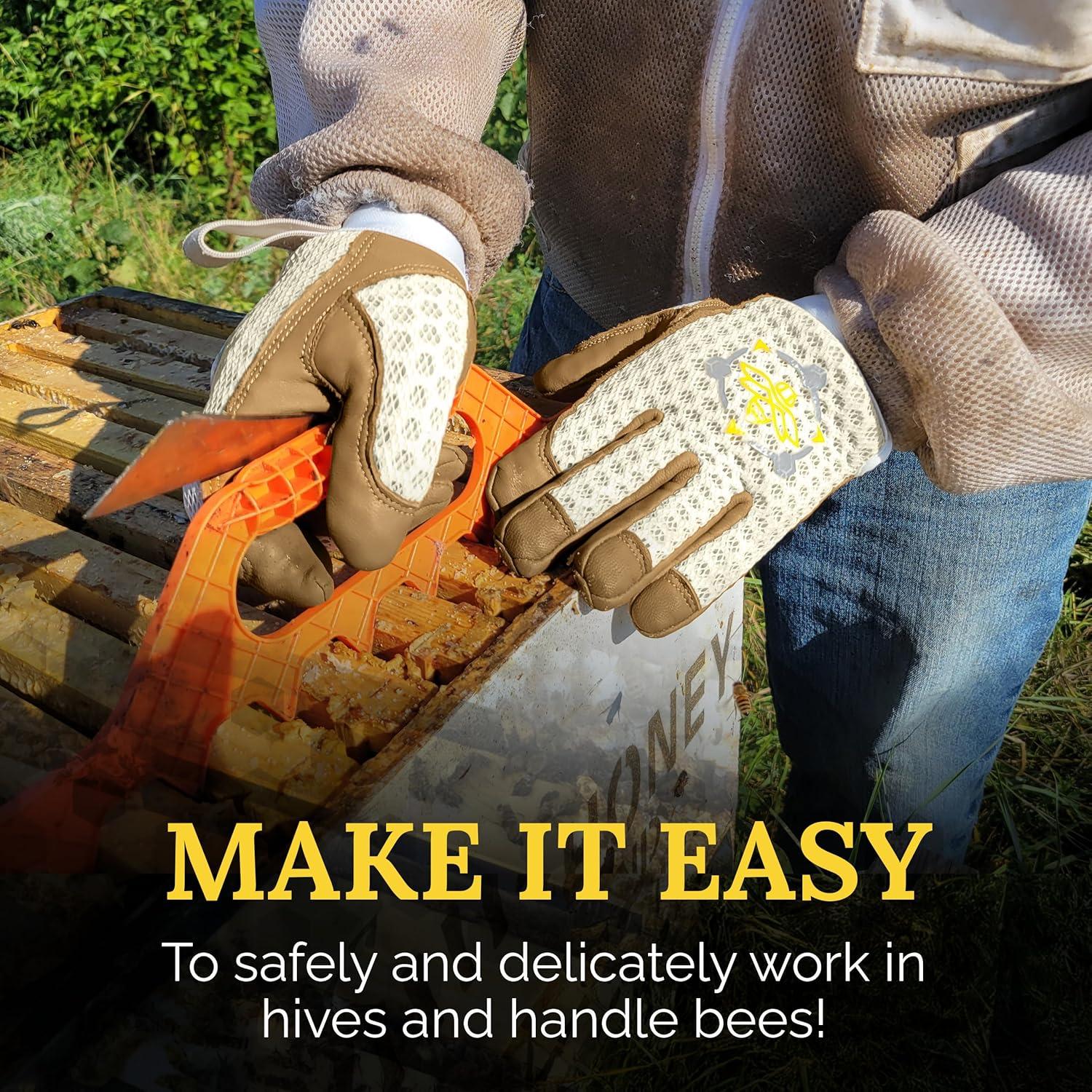 Guantes de Apicultura Apis Tactical Medianos Piel de Cabra