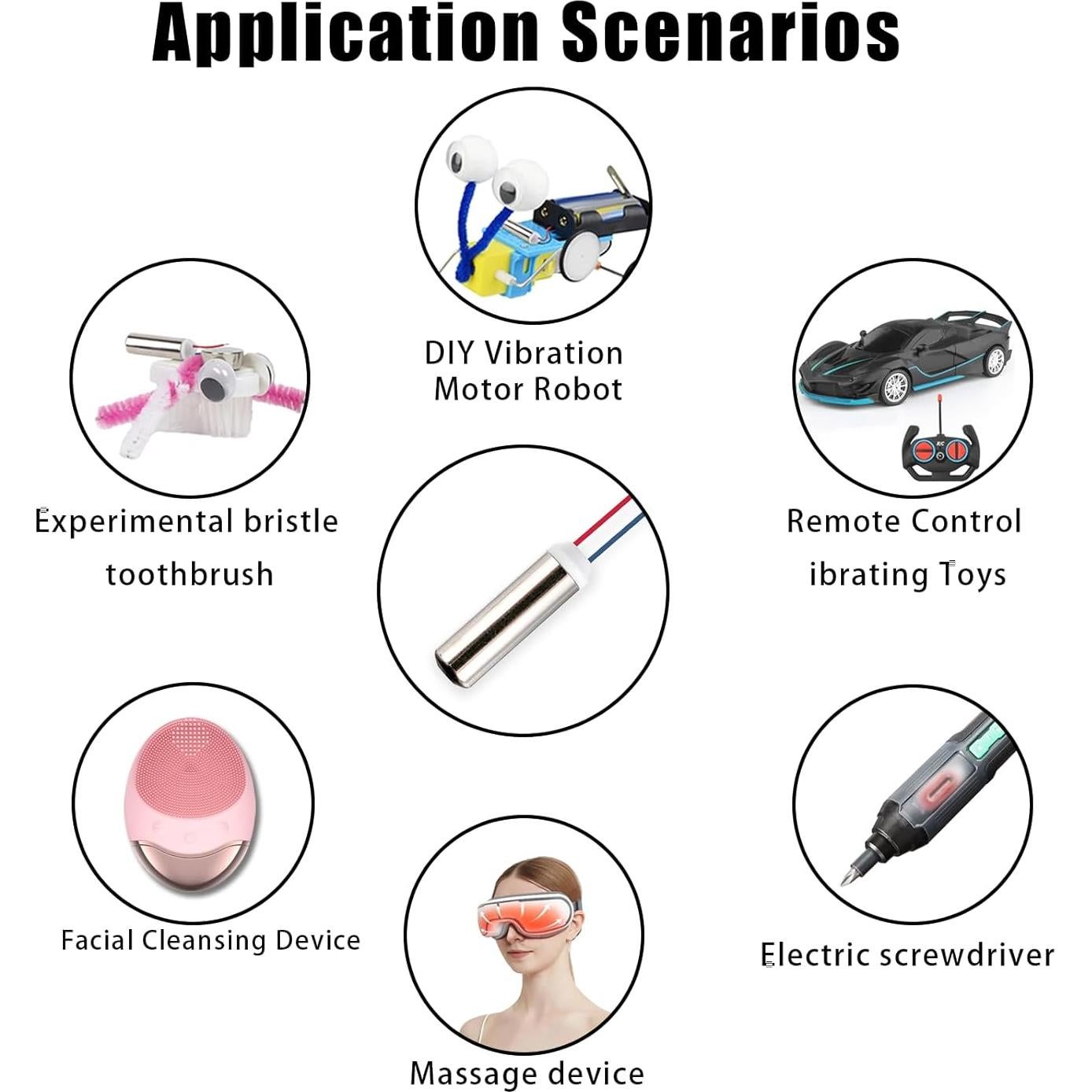 6 Motores de Vibración Sin Núcleo DC 7x25mm Zard 1-6V