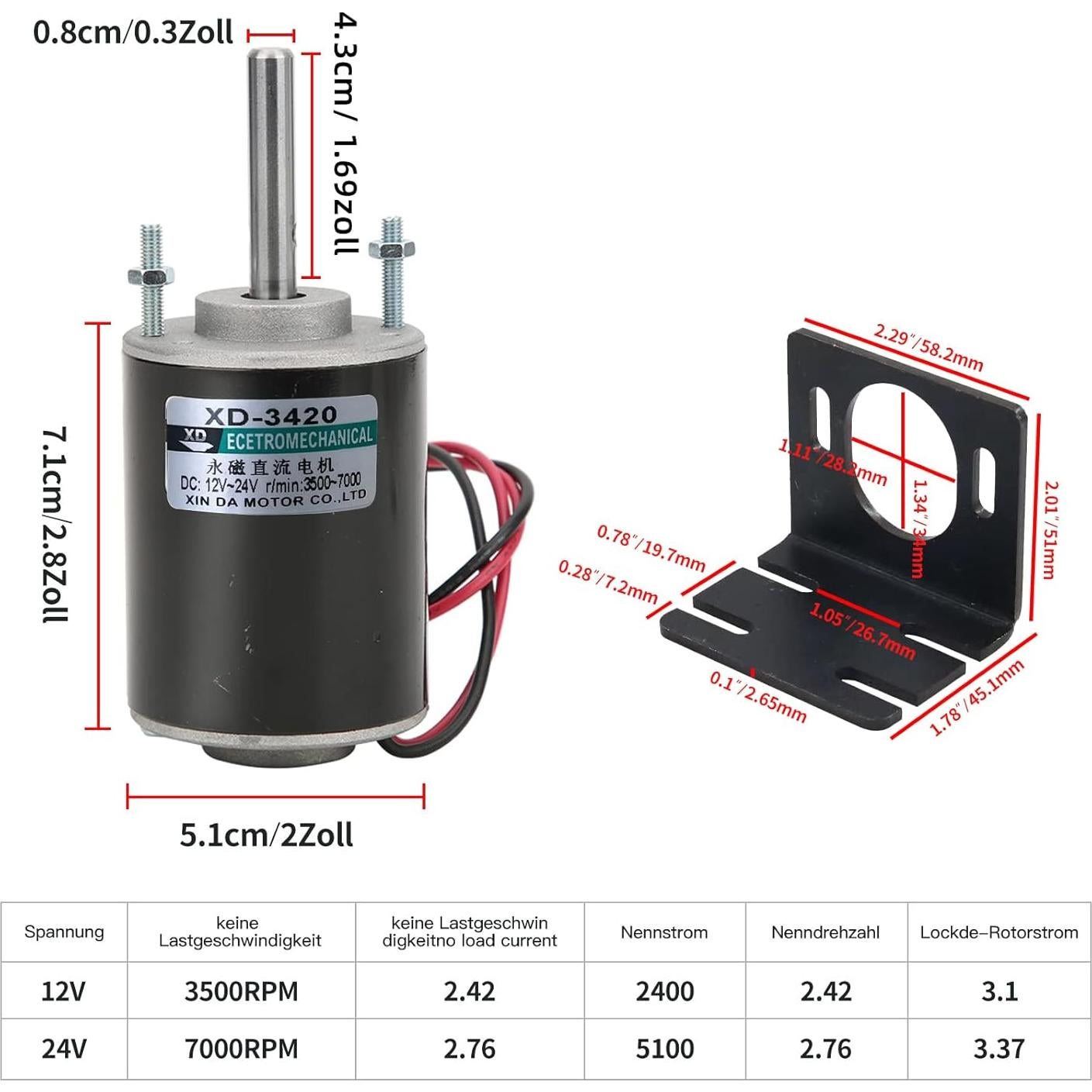 Motor de CC 30W Honses 12V/24V Mini Generador DIY