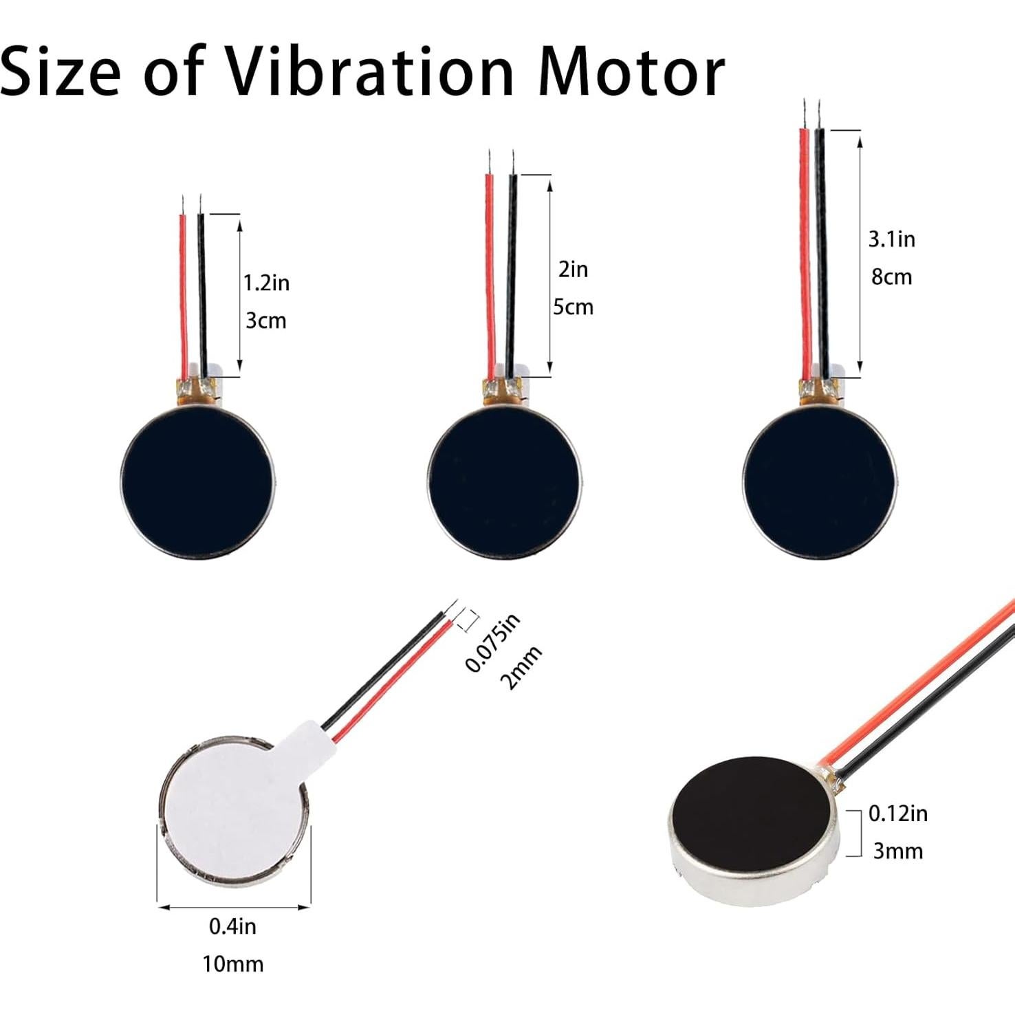 30 Motores de Vibración DC 3V Zard zoop 12000RPM 5cm