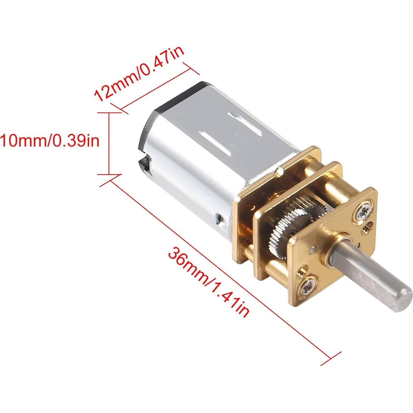 Motor de Reducción DC 6V 30RPM N20 3mm 3PCS Metal DWEII