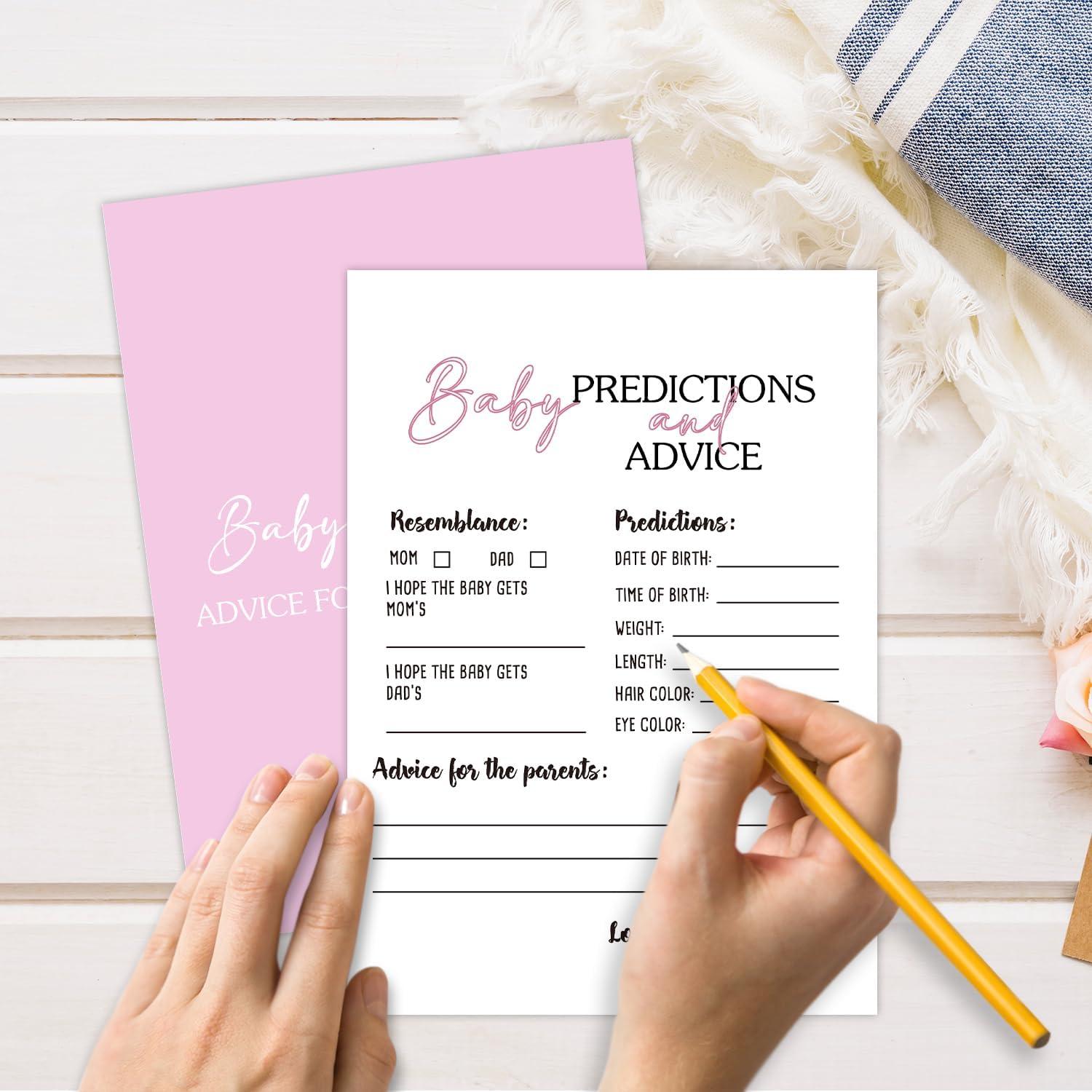 Juego de Baby Shower YUEXLL 30 Tarjetas Predicciones 12,7x17,8cm