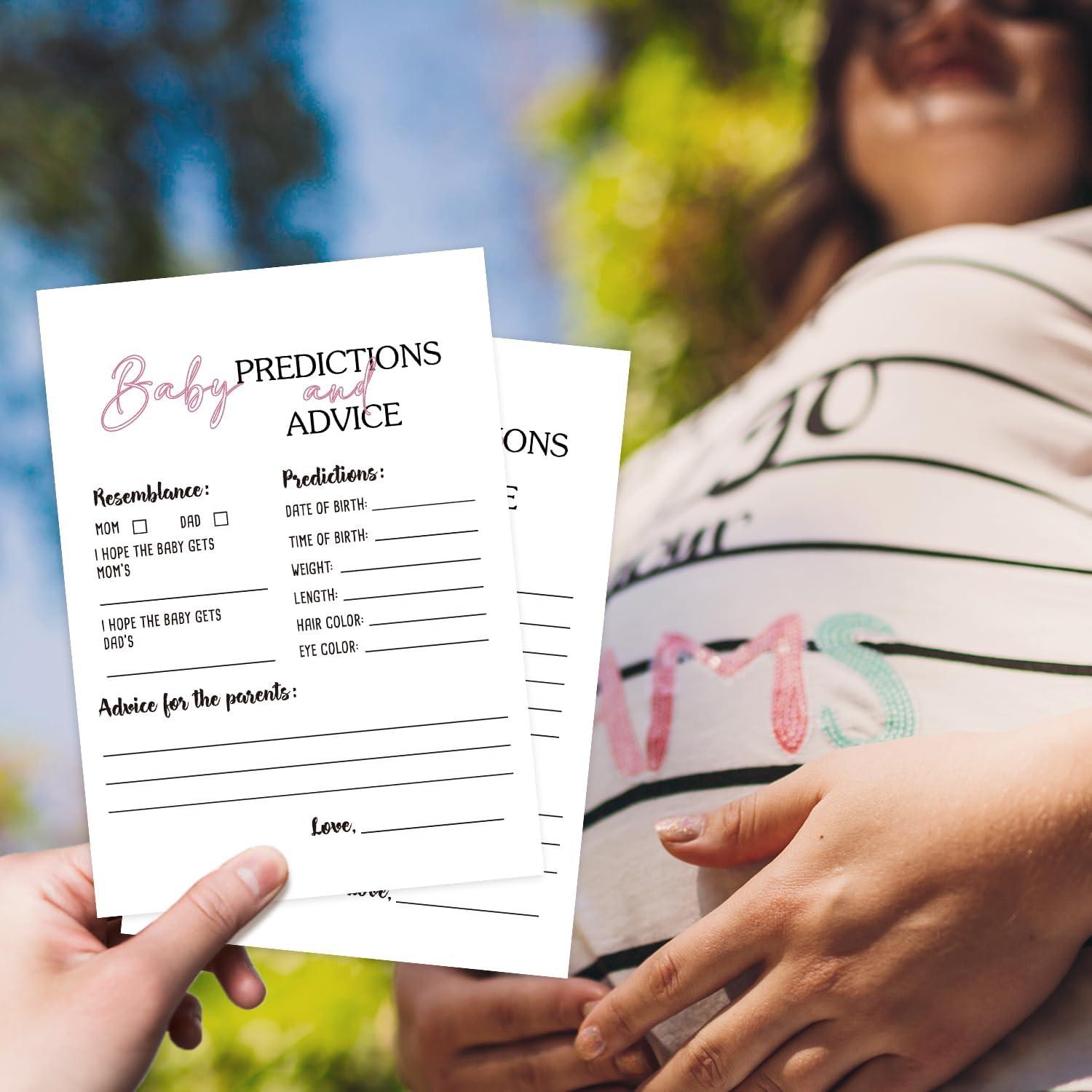 Juego de Baby Shower YUEXLL 30 Tarjetas Predicciones 12,7x17,8cm