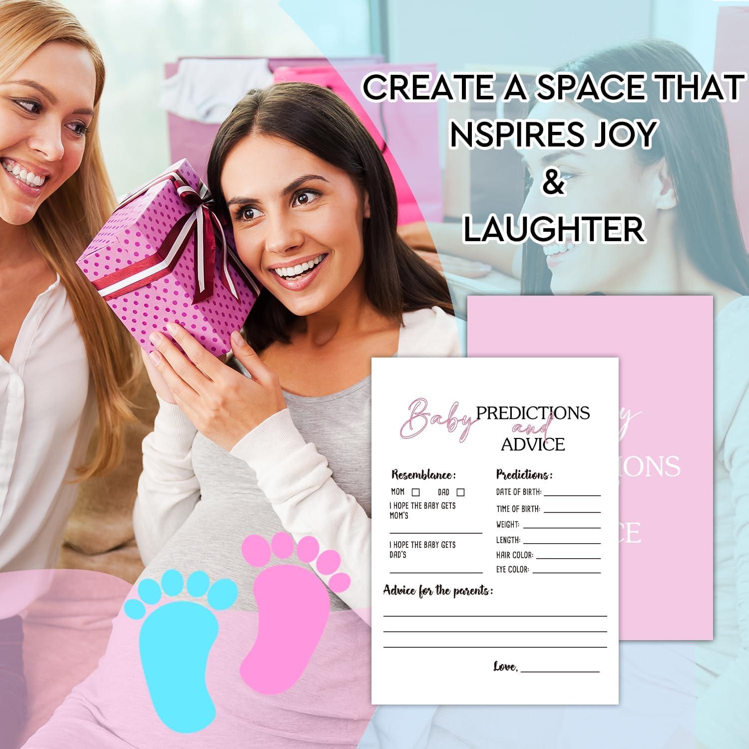 Juego de Baby Shower YUEXLL 30 Tarjetas Predicciones 12,7x17,8cm