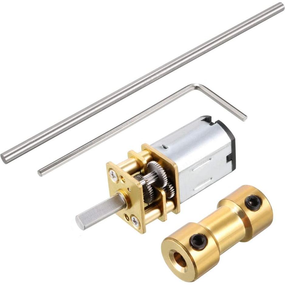 Motor de engranaje N20 12V 1000RPM uxcell eje largo 100x3mm