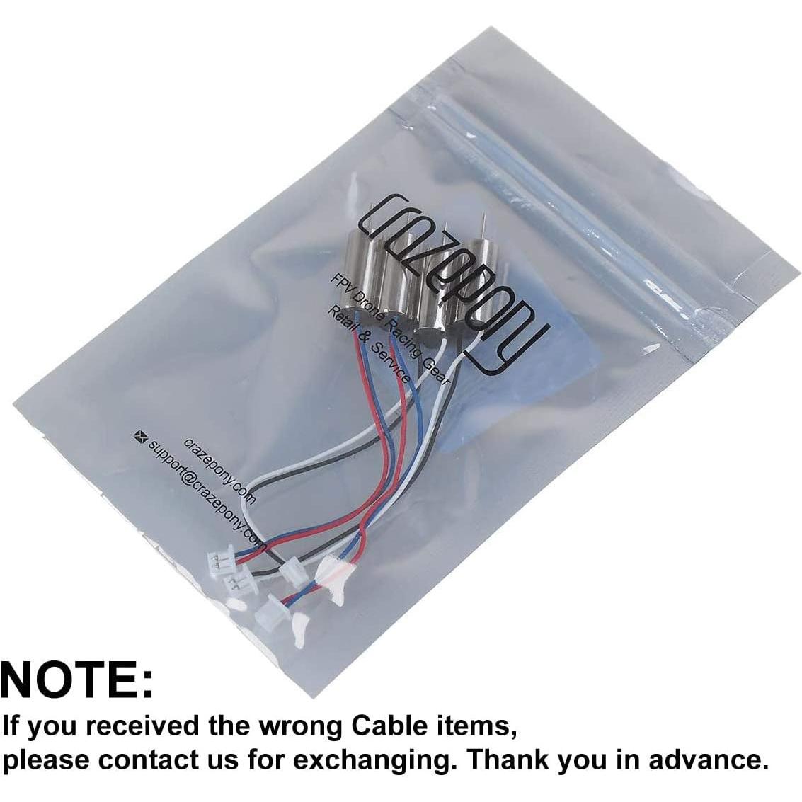 Crazepony 4pcs 6x15mm Motor (Speed: Insane) 19000KV for Blade Inductrix Tiny Whoop Micro JST 1.25 Plug