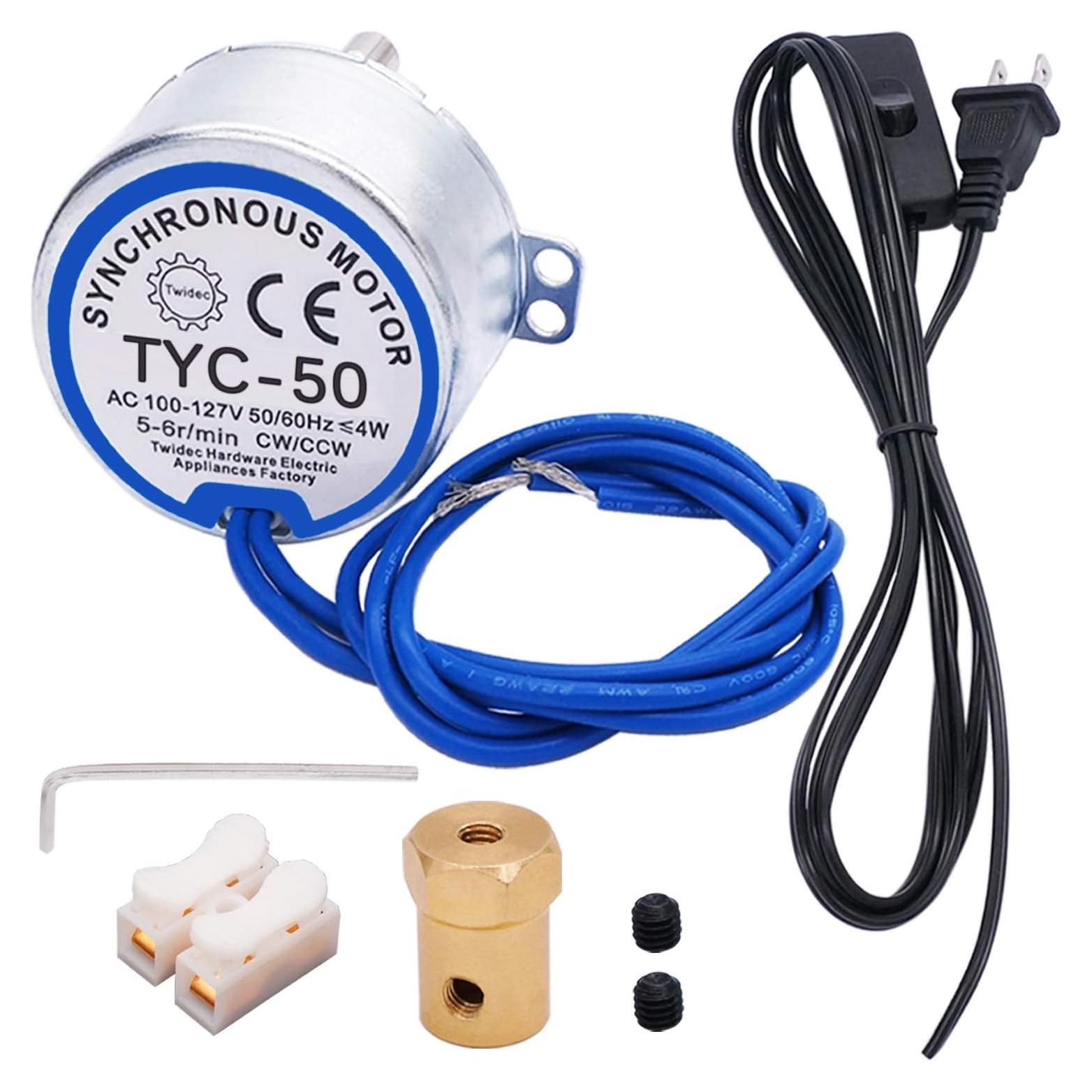Motor sincrónico Twidec 5-6RPM 127V 4W para girador de tazas
