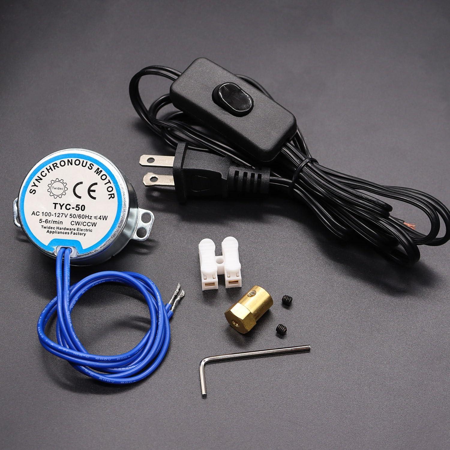 Motor sincrónico Twidec 5-6RPM 127V 4W para girador de tazas