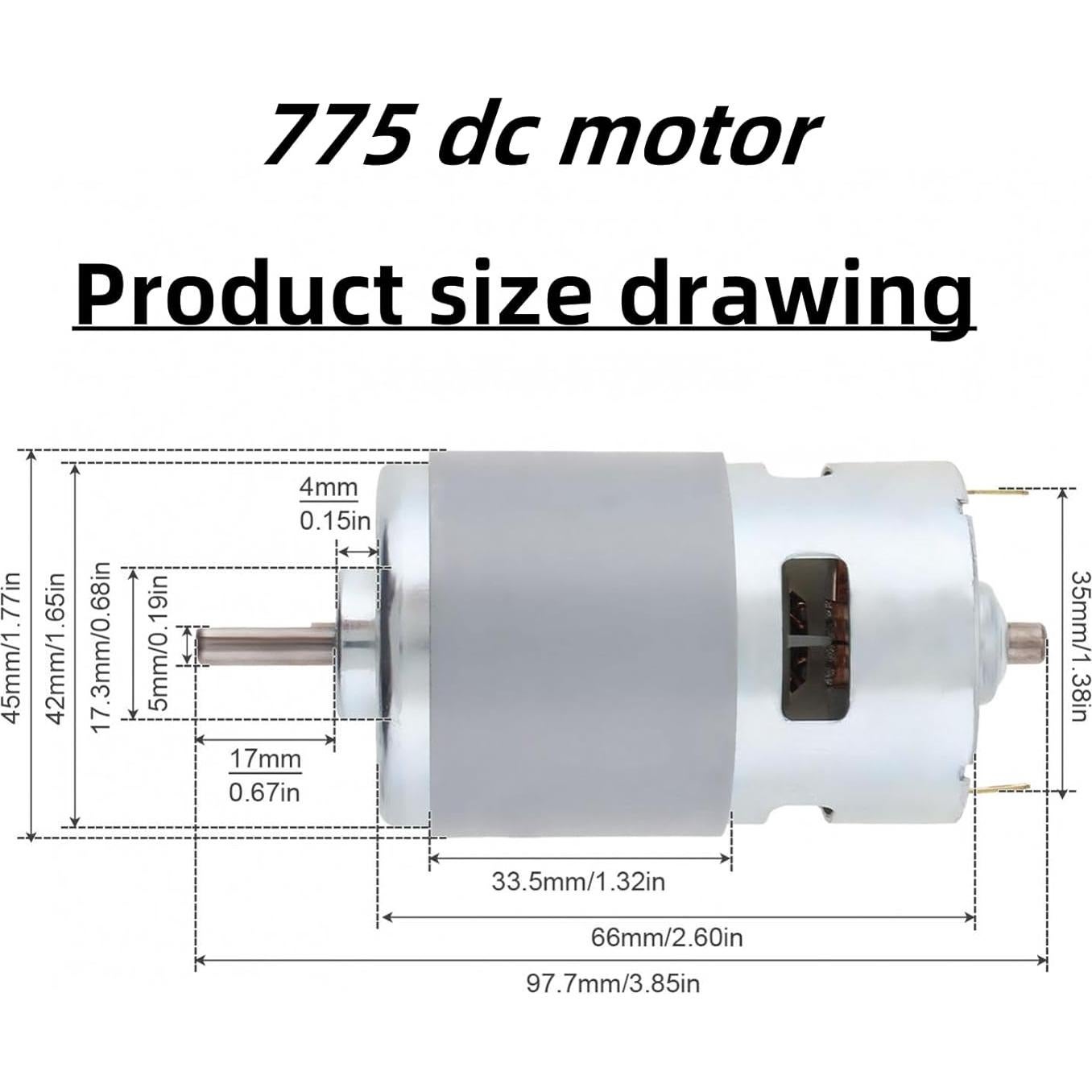 Motor DC 775 12V-24V 10000-20000 RPM Pulyyds