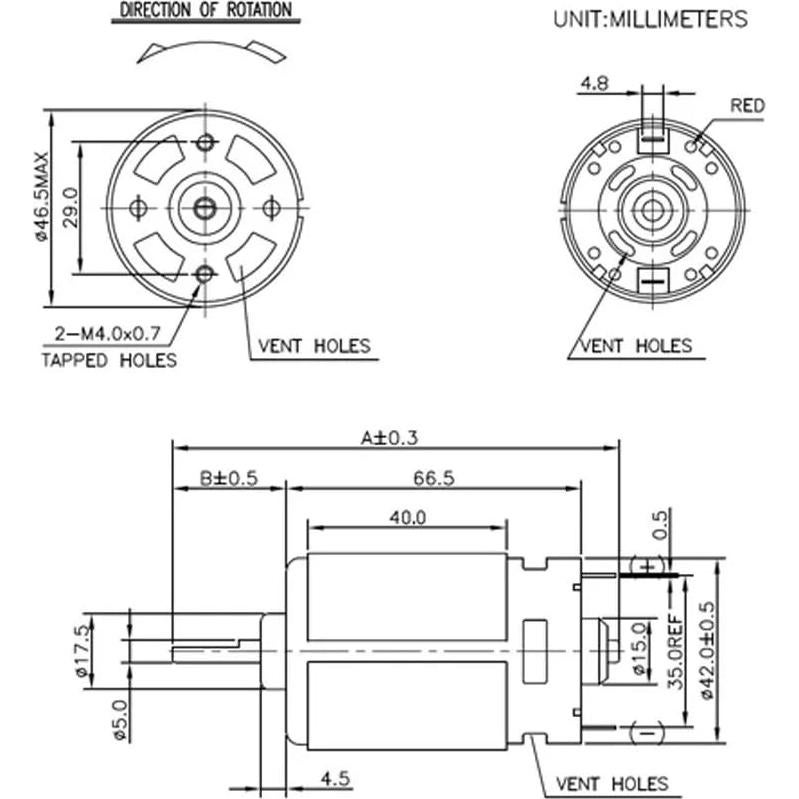 Motor DC 775 12V-24V 10000-20000 RPM Pulyyds