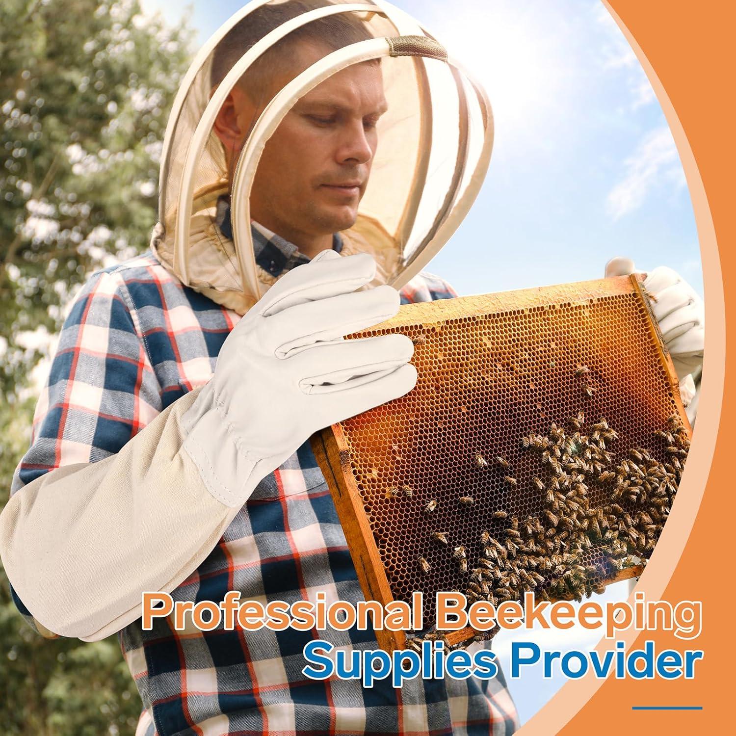 Guantes de Apicultura ZMHBKPS de Cabra Engrosados Unisex