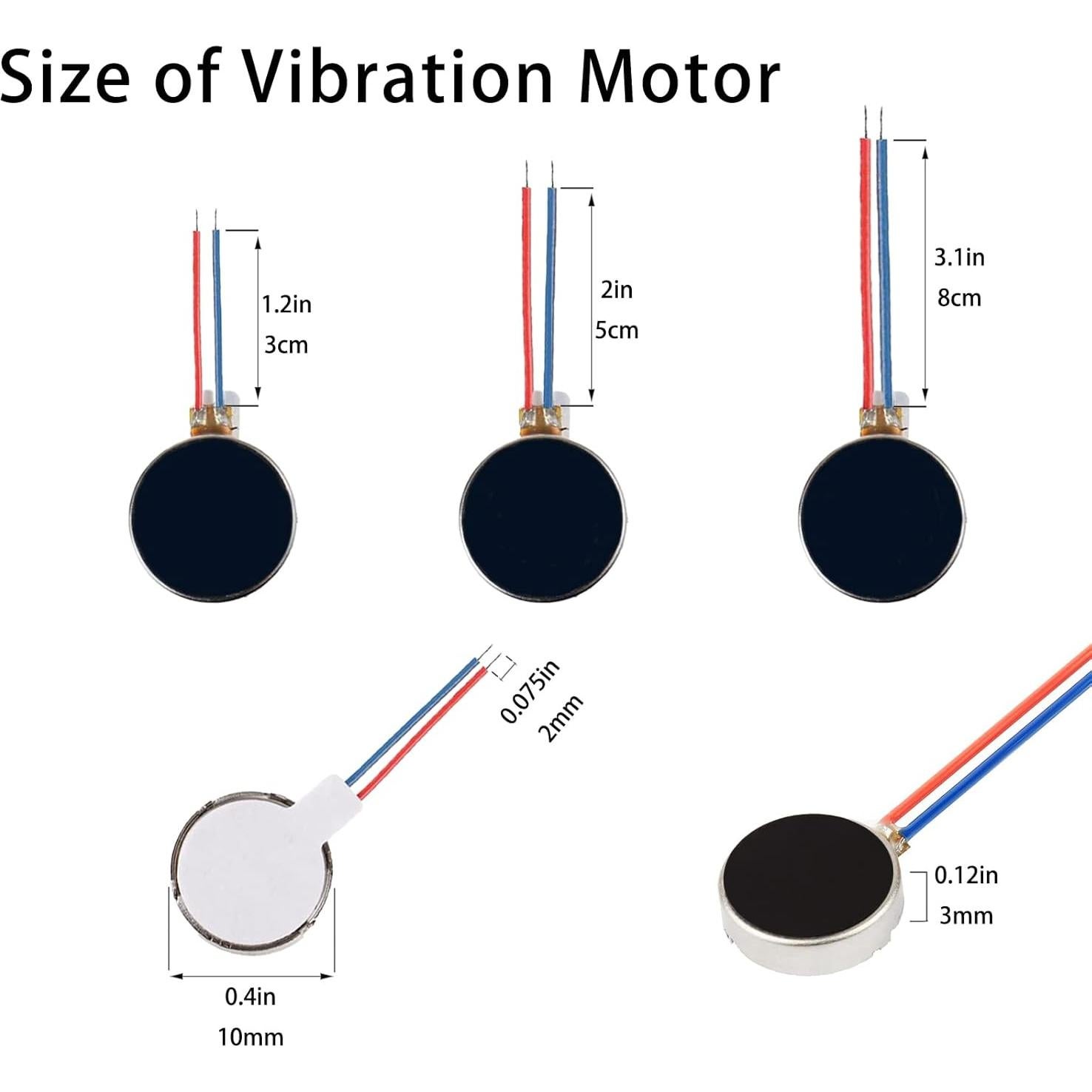 20 Motores de Vibración DC 3V Zard zoop 12000RPM 3cm