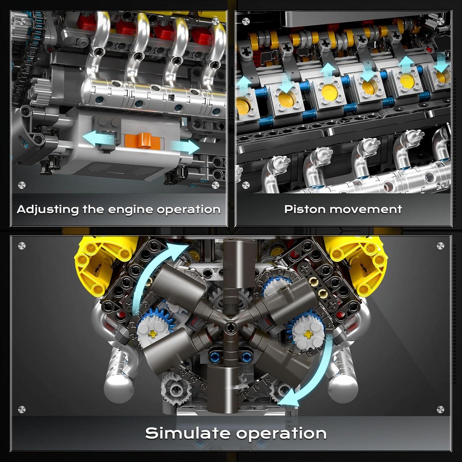 Mould King Motor V12 Funcional 1260 Piezas Juguete STEM