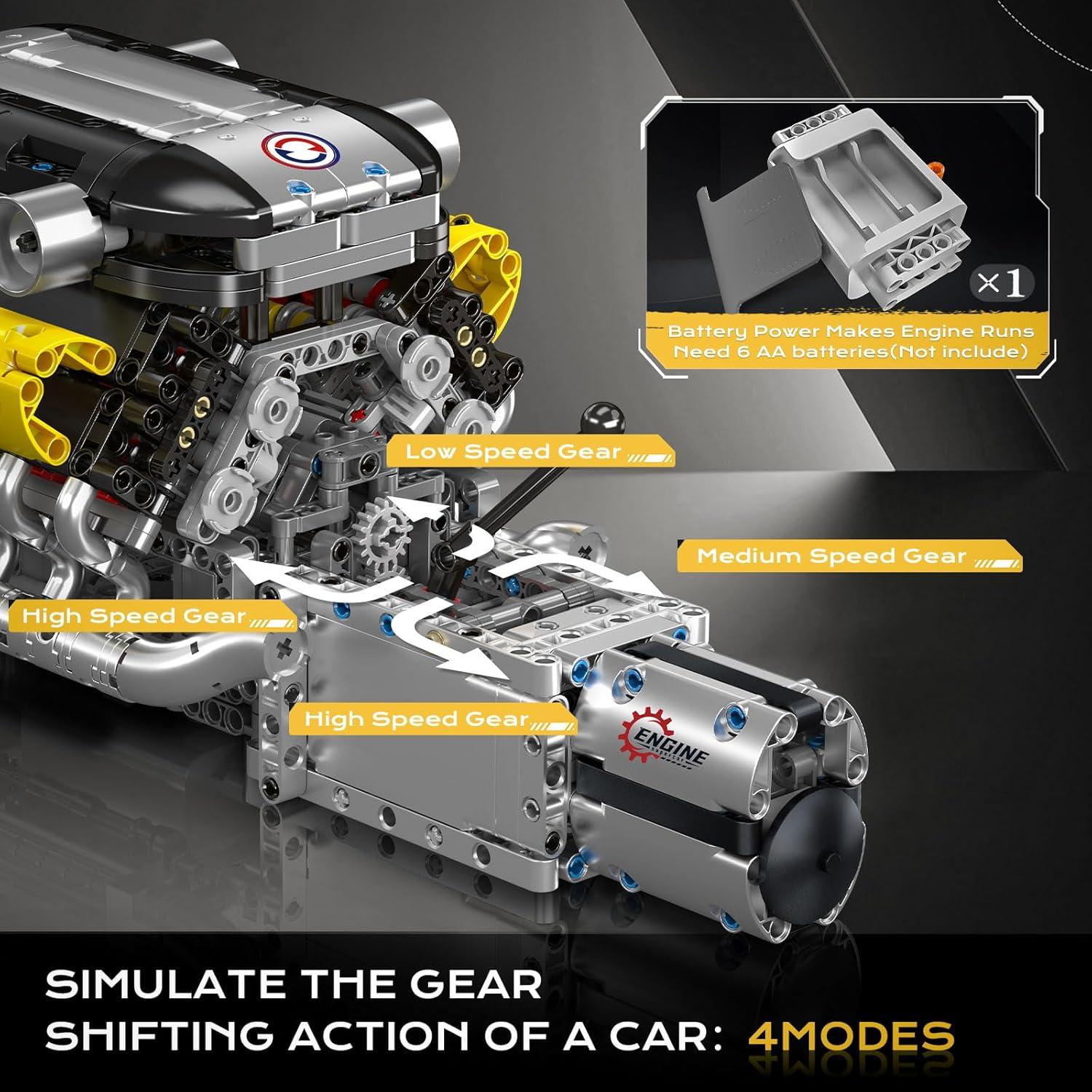 Mould King Motor V12 Funcional 1260 Piezas Juguete STEM