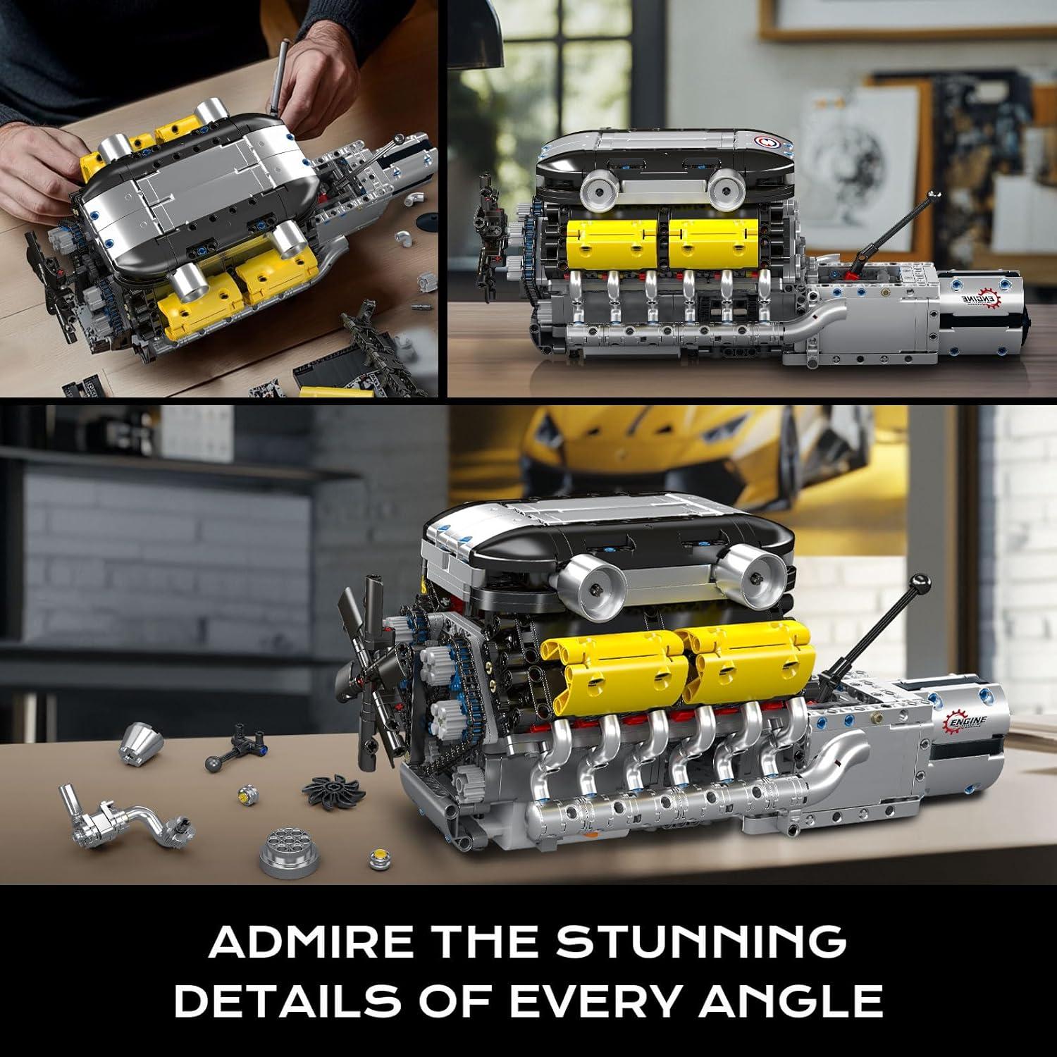 Mould King Motor V12 Funcional 1260 Piezas Juguete STEM