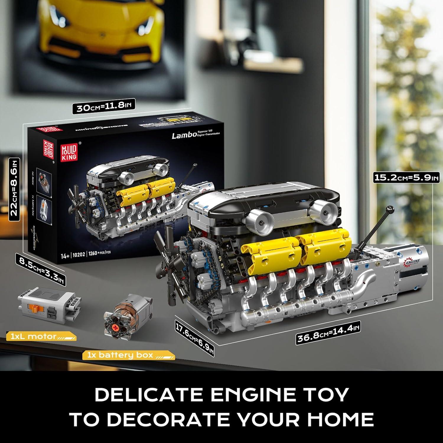 Mould King Motor V12 Funcional 1260 Piezas Juguete STEM